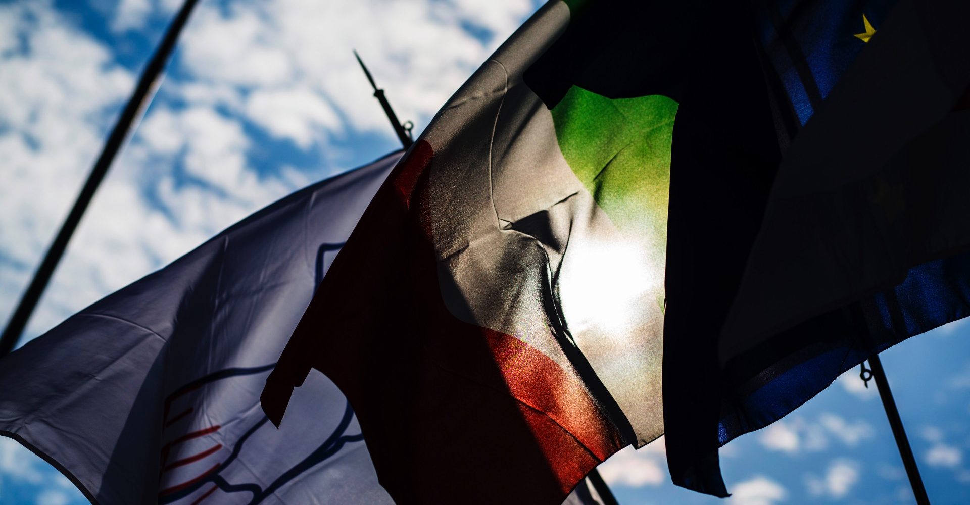 2016 GP3 Series Round 7
Autodromo di Monza, Italy.
Thursday 1 September 2016.
The flags of Monza, Italy and Europe.
Photo: Sam Bloxham/GP3 Series Media Service.
ref: Digital Image _SBB6677