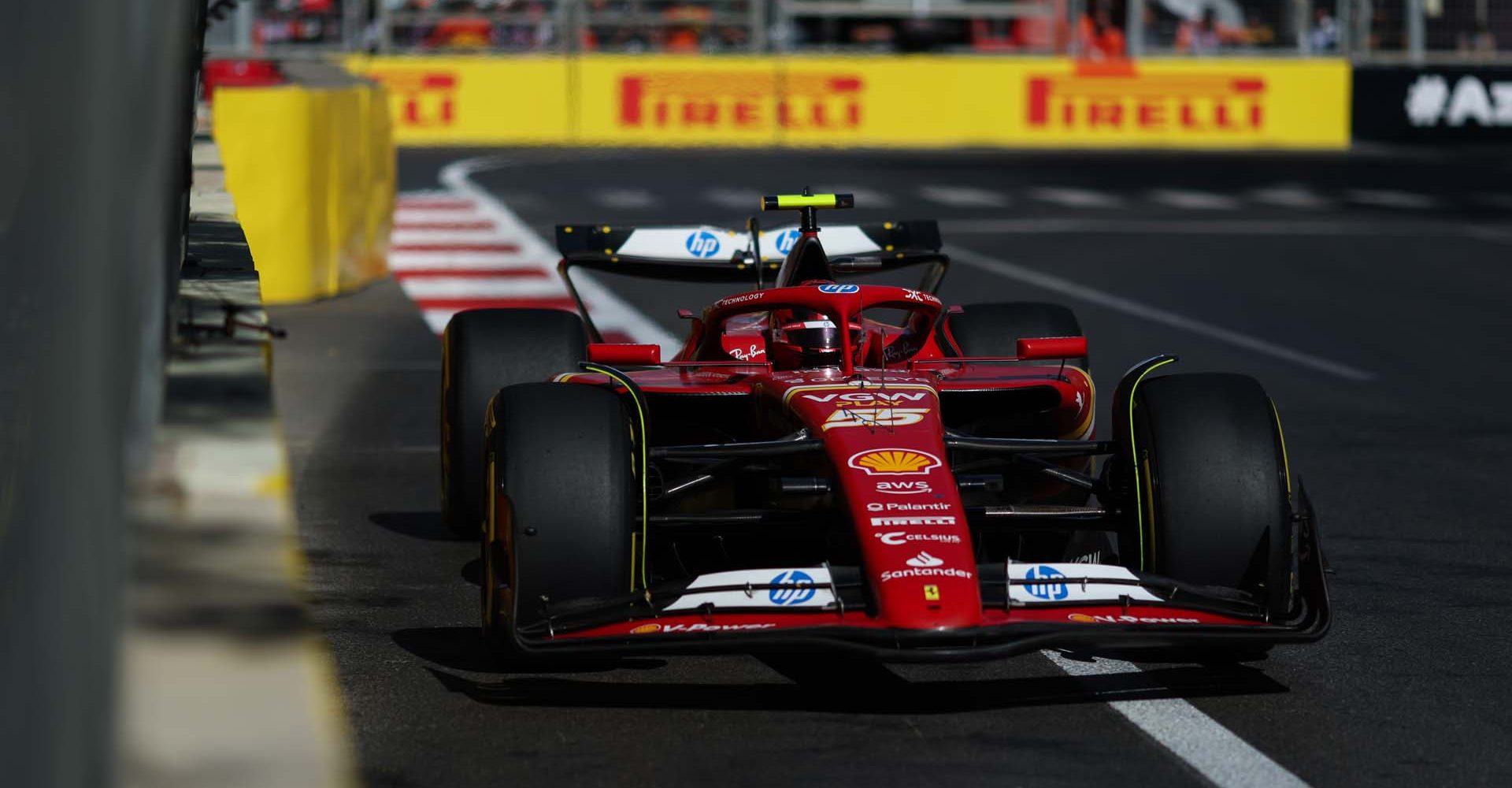 55 SAINZ Carlos (spa), Scuderia Ferrari SF-24, action during the Formula 1 Azerbaijan Grand Prix 2024, 17th round of the 2024 Formula One World Championship from September 13 to 15, 2024 on the Baku City Circuit, in Baku, Azerbaijan - Photo DPPI