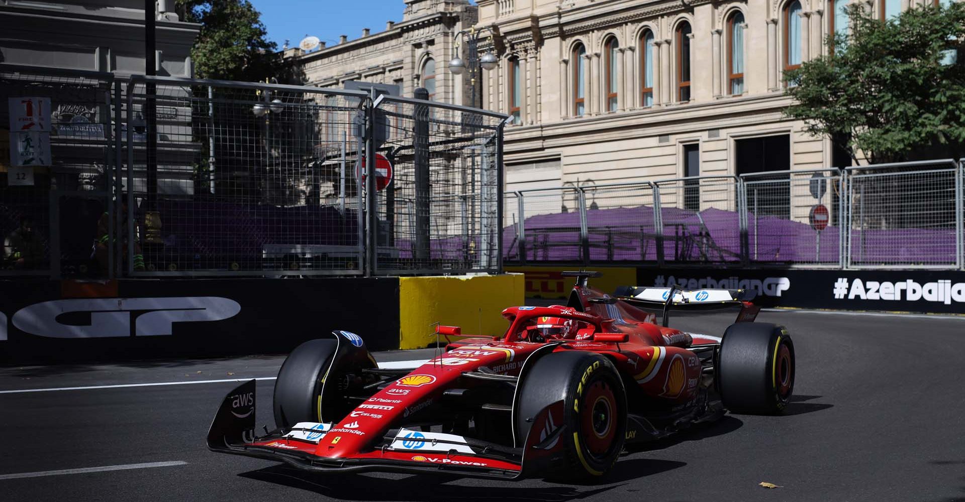 16 LECLERC Charles (mco), Scuderia Ferrari SF-24, action during the Formula 1 Azerbaijan Grand Prix 2024, 17th round of the 2024 Formula One World Championship from September 13 to 15, 2024 on the Baku City Circuit, in Baku, Azerbaijan - Photo DPPI