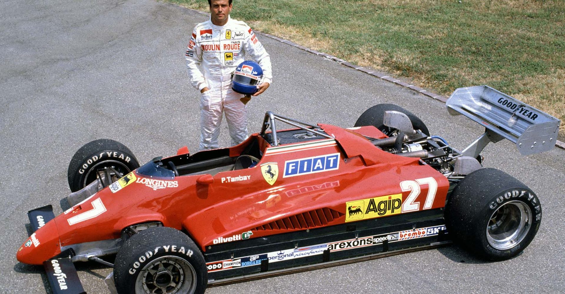 - Piloti Ferrari 1982.
- Patrick Tambay con la 126 C2.
- Il pilota, ingaggiato in sostituzione di Villeneuve, esordi nel GP d'Olanda.