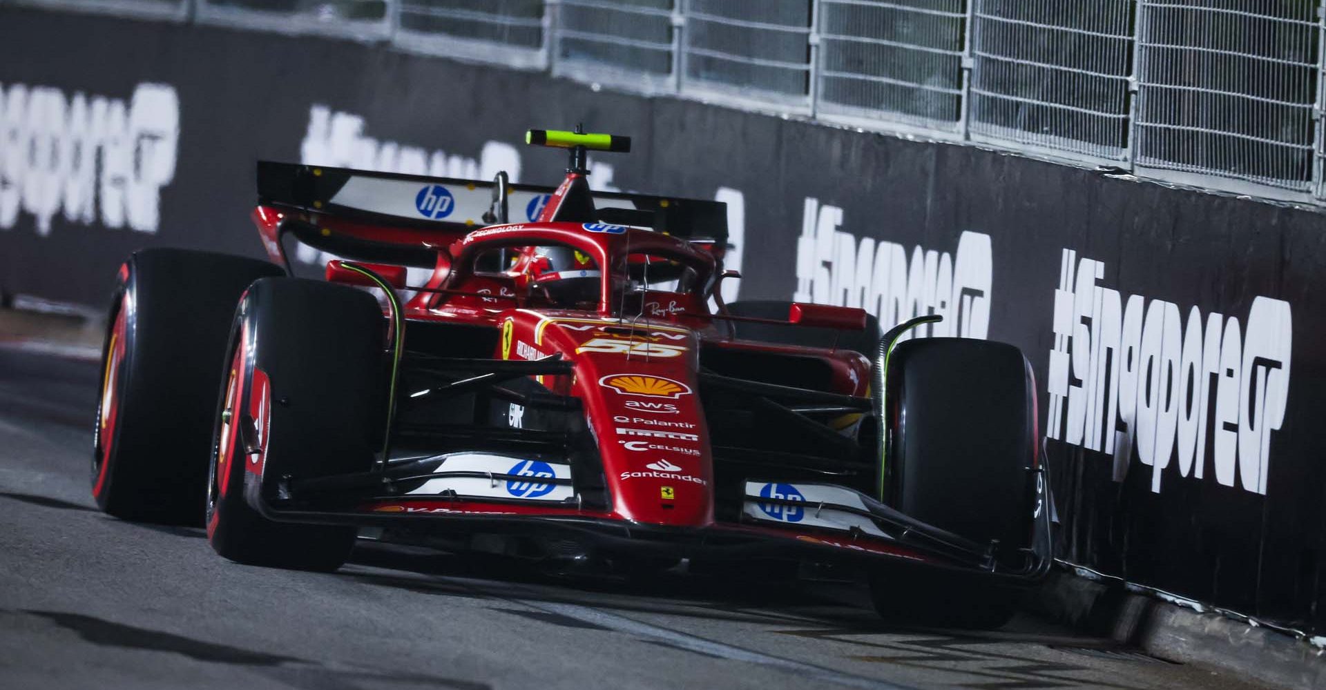 55 SAINZ Carlos (spa), Scuderia Ferrari SF-24, action during the Formula 1 Singapore Grand Prix 2024, 18th round of the 2024 Formula One World Championship from September 20 to 22, 2024 on the Marina Bay Circuit, in Singapore, Singapore - Photo Florent Gooden / DPPI