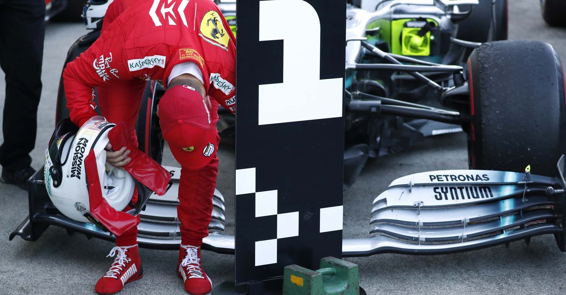 Formula One F1 - Japanese Grand Prix - Suzuka Circuit, Suzuka, Japan - October 13, 2019. Ferrari's Sebastian Vettel after the race. REUTERS/Issei Kato