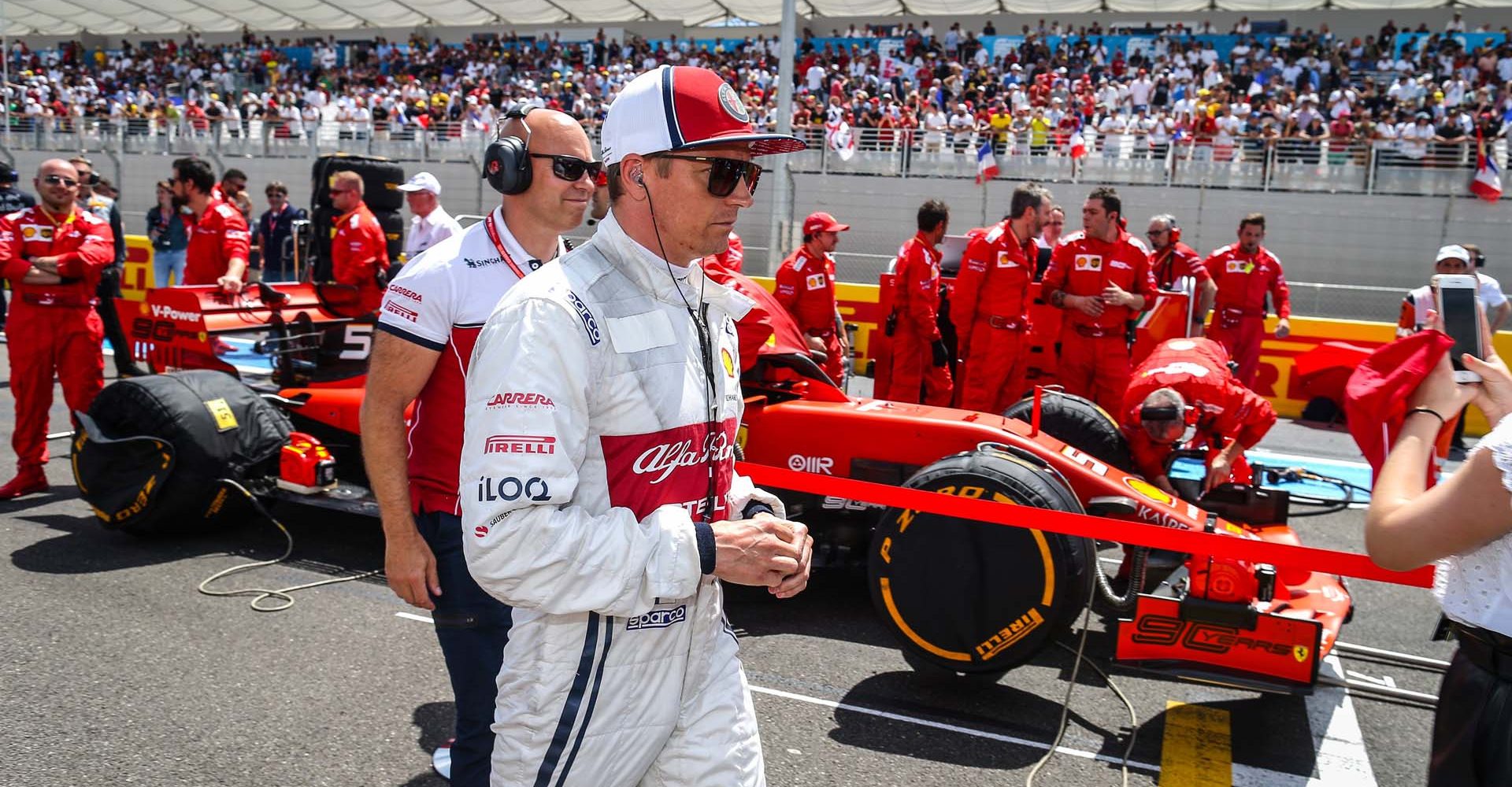 RAIKKONEN Kimi (fin), Alfa Romeo Racing C38, portrait, starting grid during the 2019 Formula One World Championship, France Grand Prix  on june  20 to 23 at Le Castellet - Photo Antonin Vincent / DPPI Räikkönen