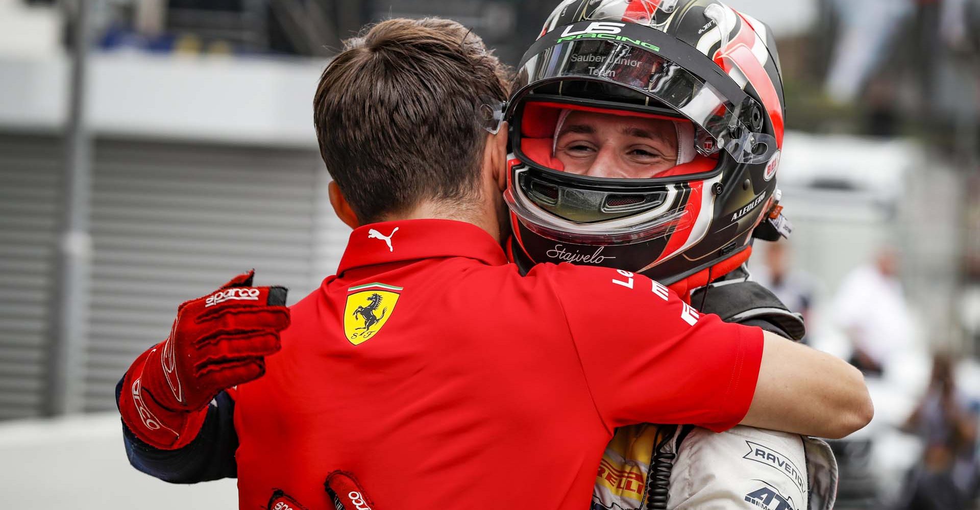 ADAC F4 Germany Championship: LECLERC Arthur of the Sauber Junior Team, celebrating victory with his brother LECLERC Charles (mco), during the 2019 Formula One World Championship, Germany Grand Prix from July 25 to 28, in Hockenheim, Germany - Photo Florent Gooden / DPPI