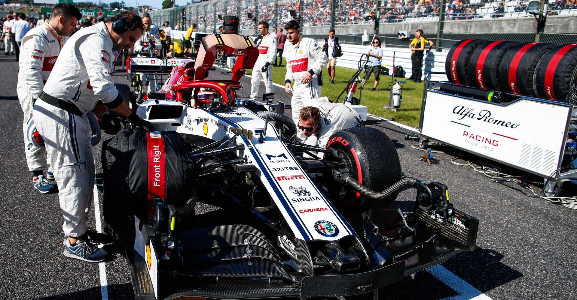 RAIKKONEN Kimi Räikkönen (fin), Alfa Romeo Racing C38, portrait on the grid during the 2019 Formula One World Championship, Japan Grand Prix from October 11 to 13 at Suzuka - Photo Florent Gooden / DPPI