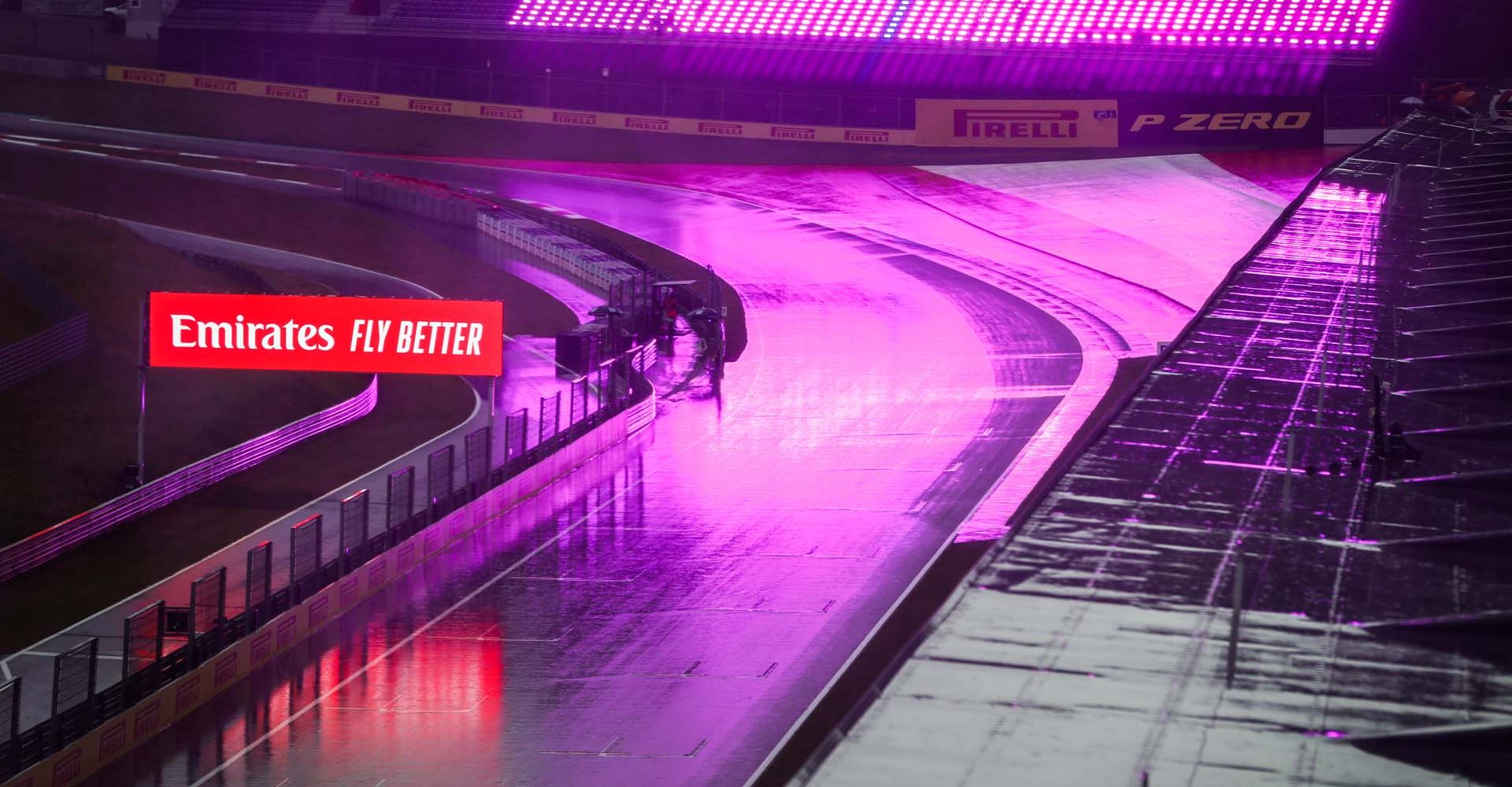 track under the rain, pluie, during the Formula 1 Pirelli Grosser Preis der Steiermark 2020, Styrian Grand Prix from July 10 to 12, 2020 on the Red Bull Ring, in Spielberg, Austria - Photo Antonin Vincent / DPPI rain