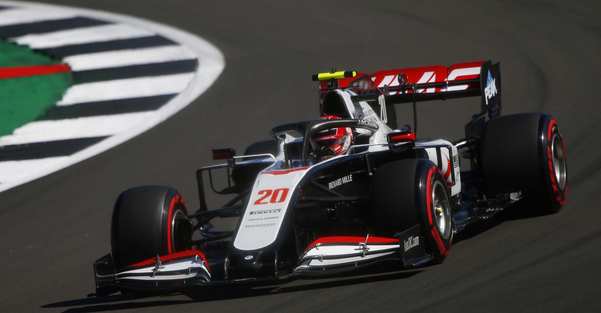 SILVERSTONE, UNITED KINGDOM - AUGUST 07: Kevin Magnussen, Haas VF-20 during the 70th Anniversary GP at Silverstone on Friday August 07, 2020 in Northamptonshire, United Kingdom. (Photo by Andy Hone / LAT Images)