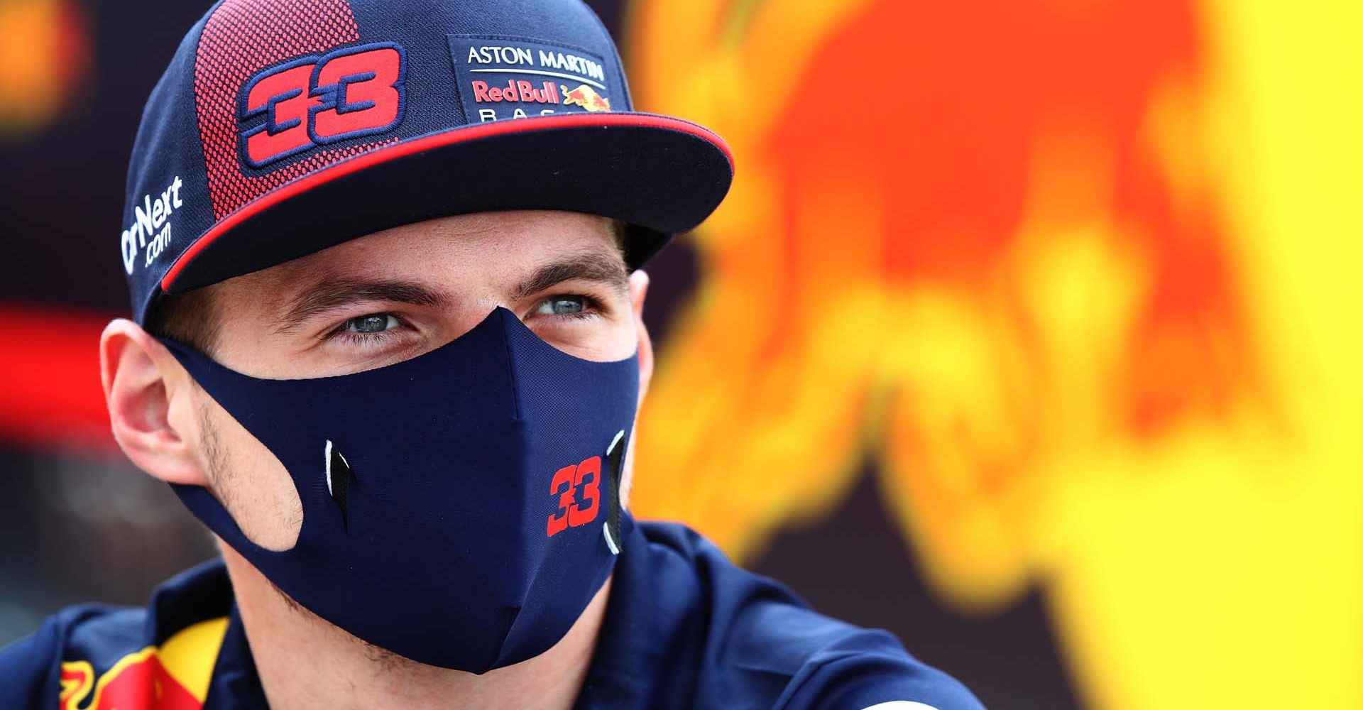 NORTHAMPTON, ENGLAND - AUGUST 06: Max Verstappen of Netherlands and Red Bull Racing looks on in the Paddock during previews ahead of the F1 70th Anniversary Grand Prix at Silverstone on August 06, 2020 in Northampton, England. (Photo by Mark Thompson/Getty Images)