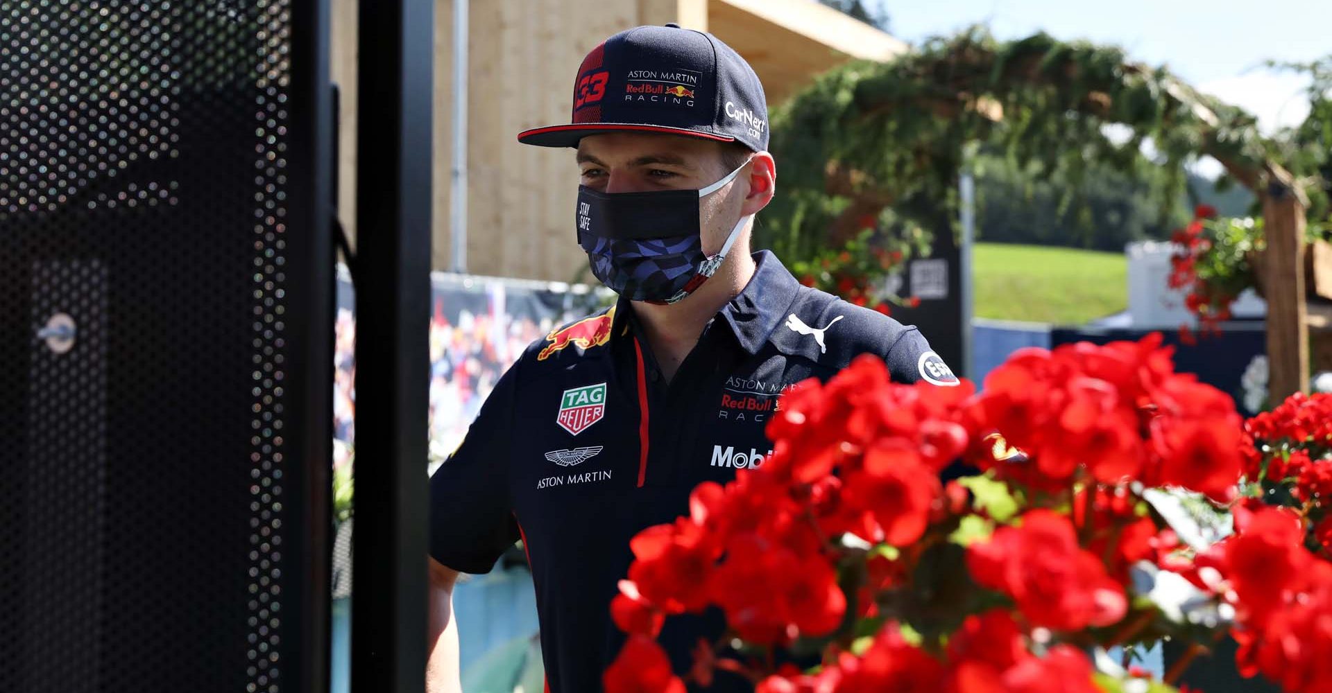 SPIELBERG, AUSTRIA - JULY 04: Max Verstappen of Netherlands and Red Bull Racing talks to fans on the Virtual Fan Walk before final practice for the Formula One Grand Prix of Austria at Red Bull Ring on July 04, 2020 in Spielberg, Austria. (Photo by Getty Images/Getty Images) // Getty Images / Red Bull Content Pool  // AP-24HBQKDPN2111 // Usage for editorial use only //