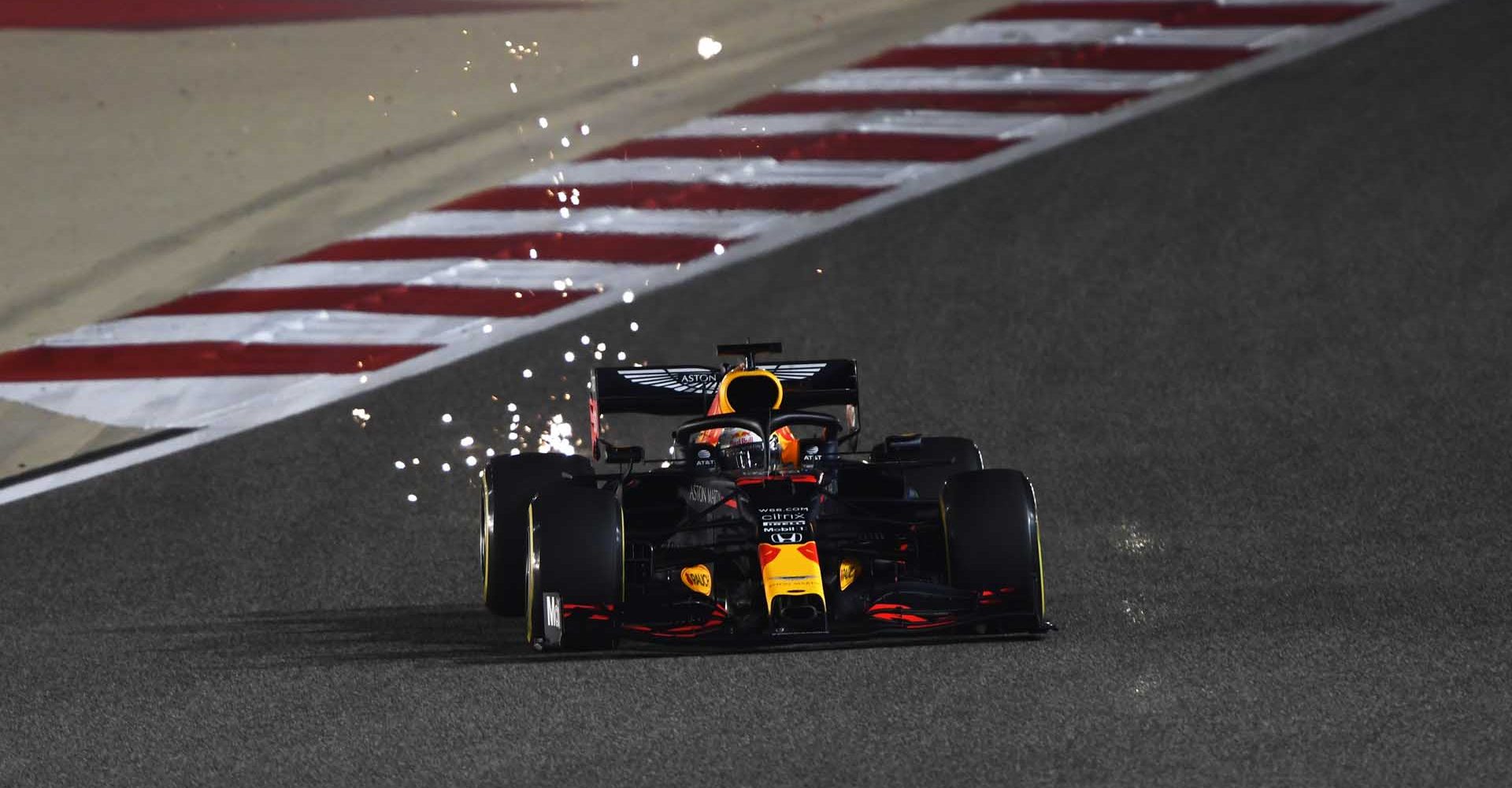 BAHRAIN, BAHRAIN - NOVEMBER 27: Max Verstappen of the Netherlands driving the (33) Aston Martin Red Bull Racing RB16 on track during practice ahead of the F1 Grand Prix of Bahrain at Bahrain International Circuit on November 27, 2020 in Bahrain, Bahrain. (Photo by Rudy Carezzevoli/Getty Images)