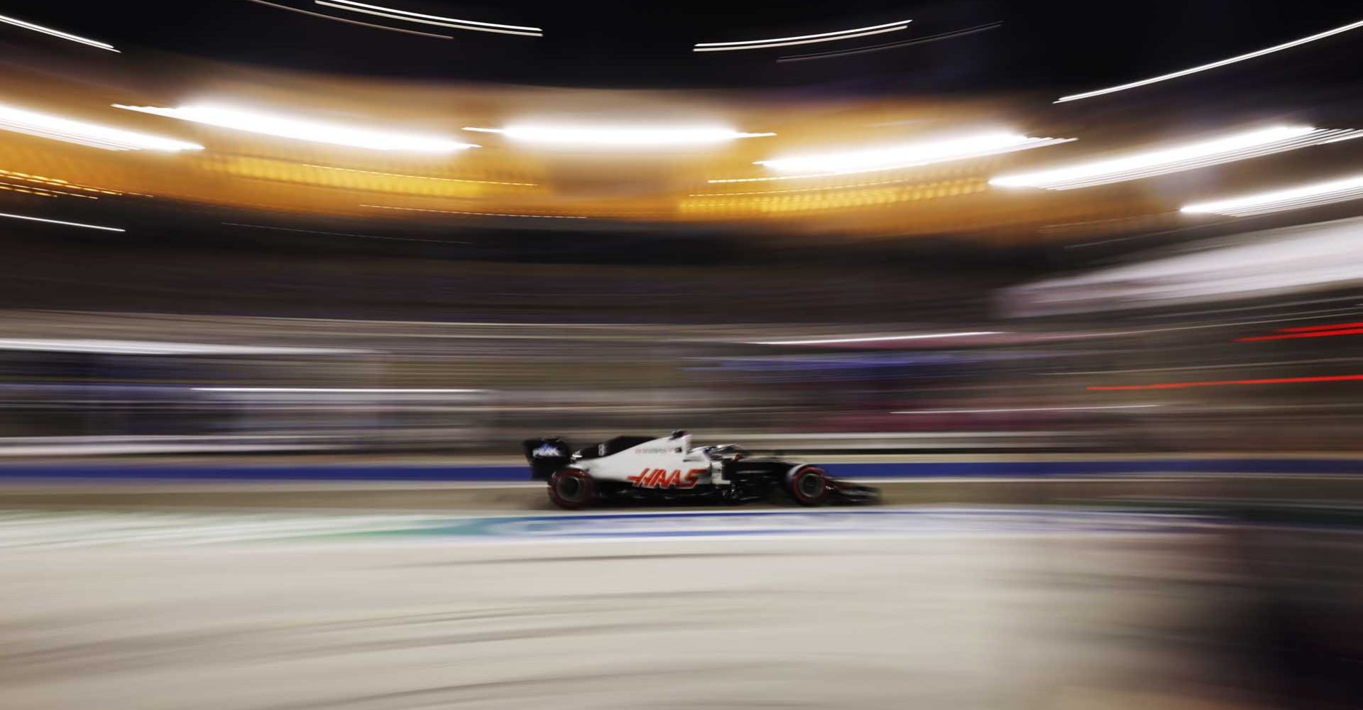 BAHRAIN INTERNATIONAL CIRCUIT, BAHRAIN - NOVEMBER 28: Romain Grosjean, Haas VF-20 during the Bahrain GP at Bahrain International Circuit on Saturday November 28, 2020 in Sakhir, Bahrain. (Photo by Glenn Dunbar / LAT Images)