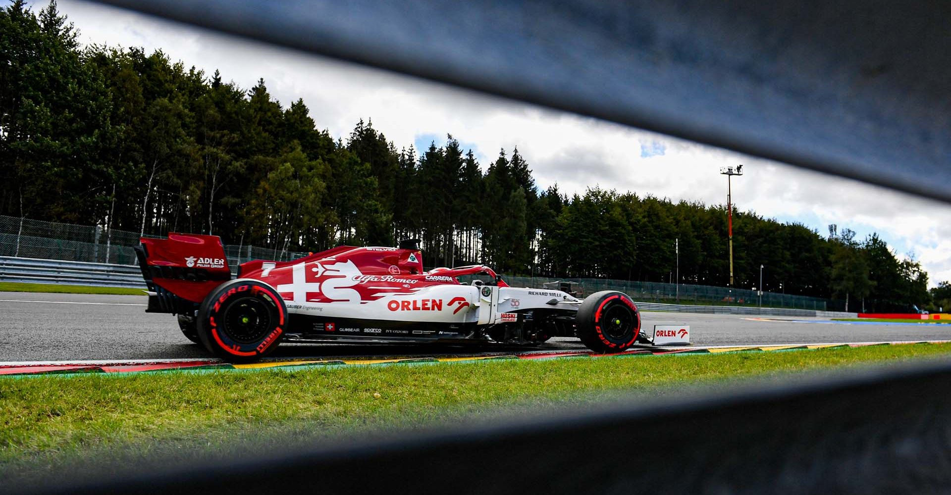 SPA-FRANCORCHAMPS, BELGIUM - AUGUST 29: Kimi Raikkonen, Alfa Romeo Racing C39 during the Belgian GP at Spa-Francorchamps on Saturday August 29, 2020 in Spa, Belgium. (Photo by Mark Sutton / LAT Images)