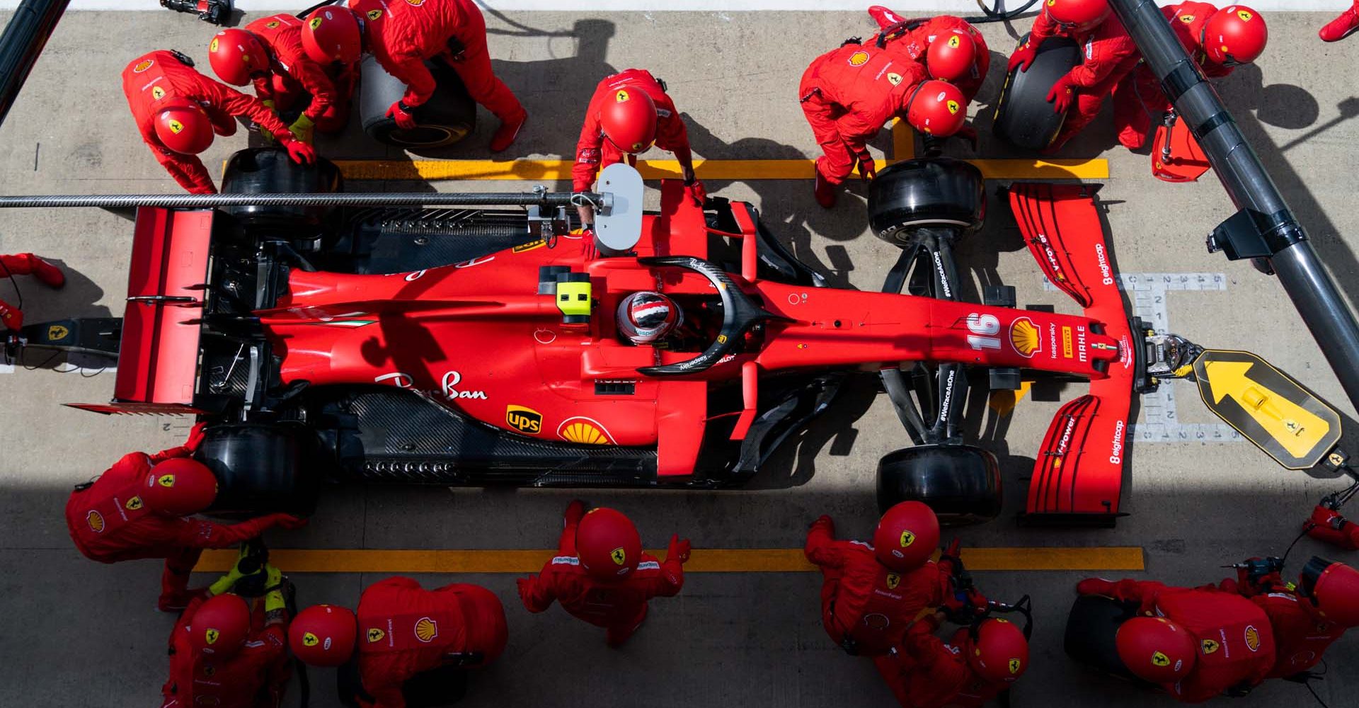 GP GRAN BRETAGNA  F1/2020 -  DOMENICA 02/08/2020  credit: @Scuderia Ferrari Press Office Charles Leclerc pitstop