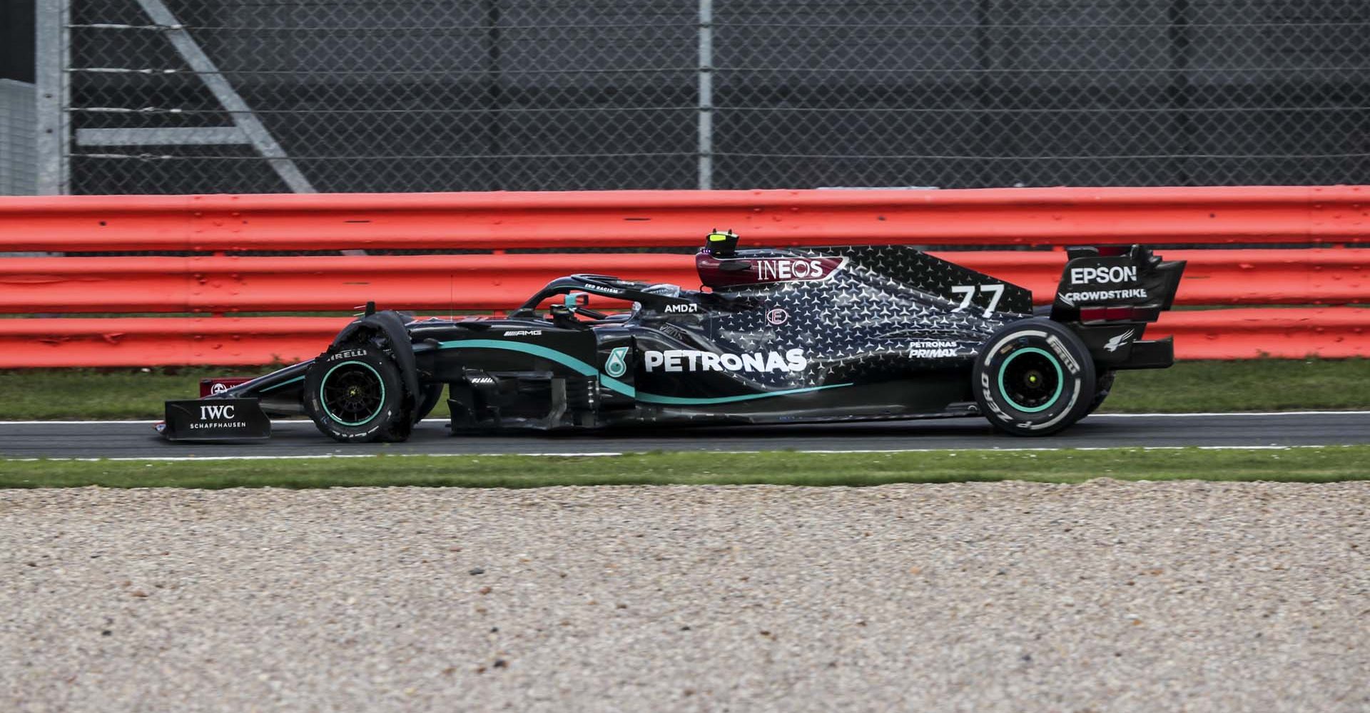 2020 British Grand Prix,Sunday - LAT Images Valtteri Bottas puncture Mercedes