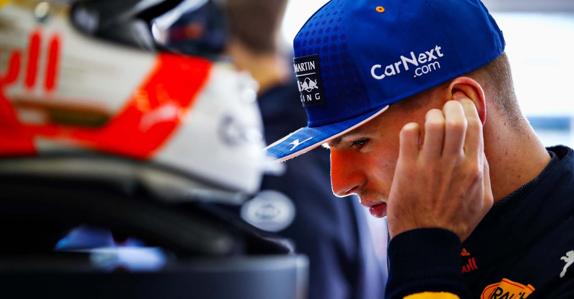 NUERBURG, GERMANY - OCTOBER 10: Max Verstappen of Netherlands and Red Bull Racing prepares to drive before final practice ahead of the F1 Eifel Grand Prix at Nuerburgring on October 10, 2020 in Nuerburg, Germany. (Photo by Mark Thompson/Getty Images)