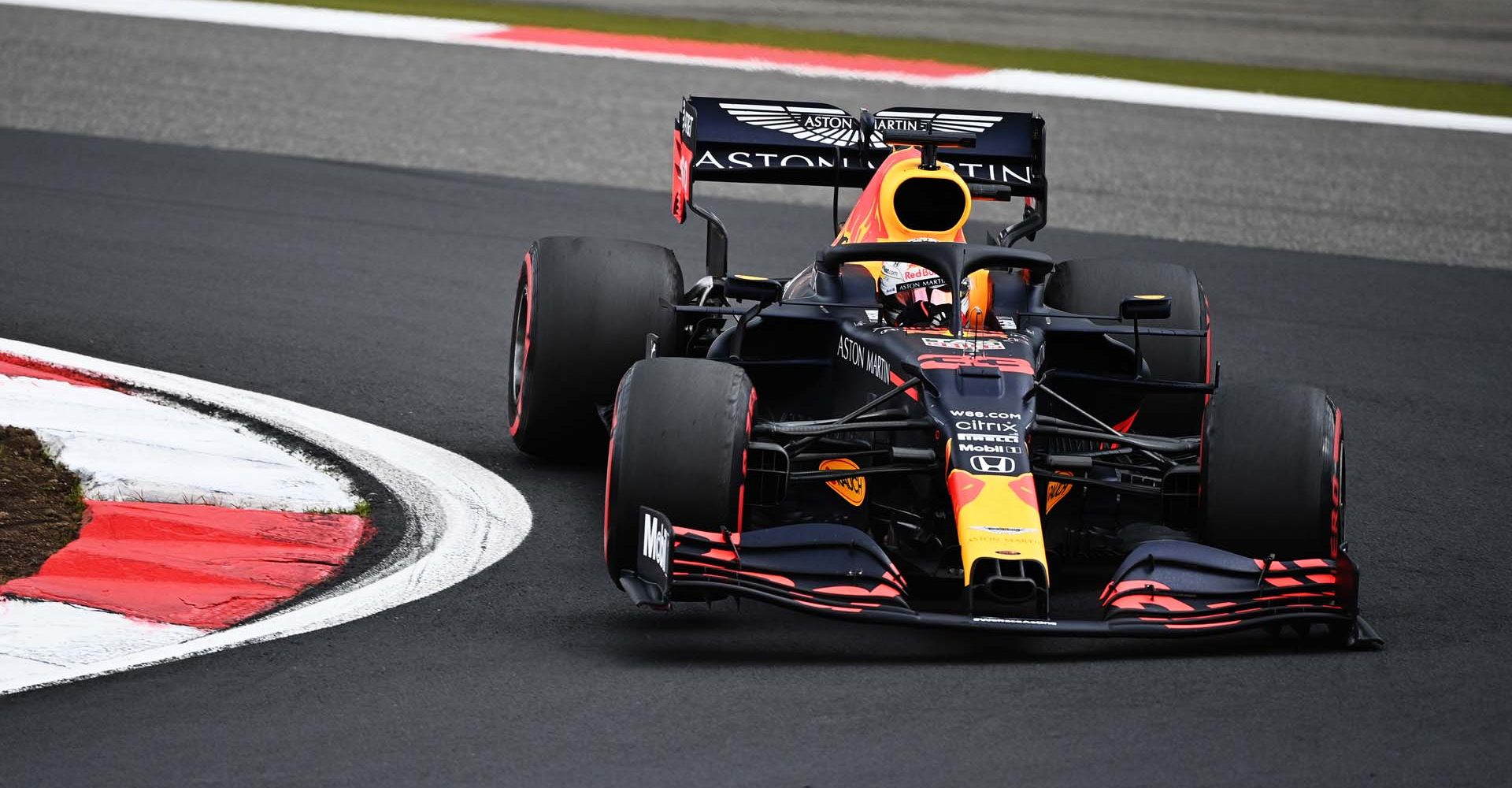 NUERBURG, GERMANY - OCTOBER 11: Max Verstappen of the Netherlands driving the (33) Aston Martin Red Bull Racing RB16 on track during the F1 Eifel Grand Prix at Nuerburgring on October 11, 2020 in Nuerburg, Germany. (Photo by Ina Fassbender - Pool/Getty Images)