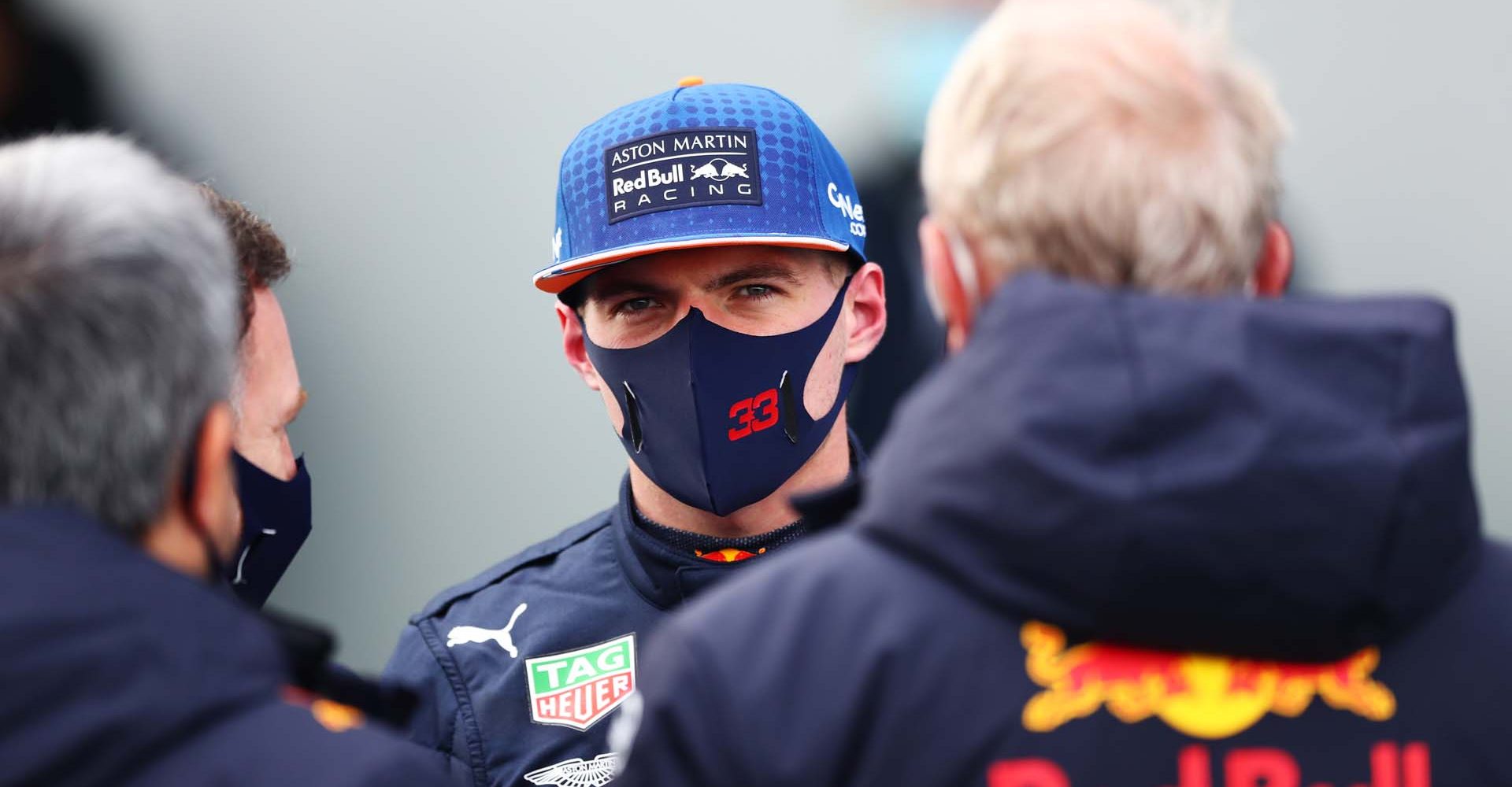 NUERBURG, GERMANY - OCTOBER 11: Second placed Max Verstappen of Netherlands and Red Bull Racing looks on in parc ferme during the F1 Eifel Grand Prix at Nuerburgring on October 11, 2020 in Nuerburg, Germany. (Photo by Matthias Schrader - Pool/Getty Images)