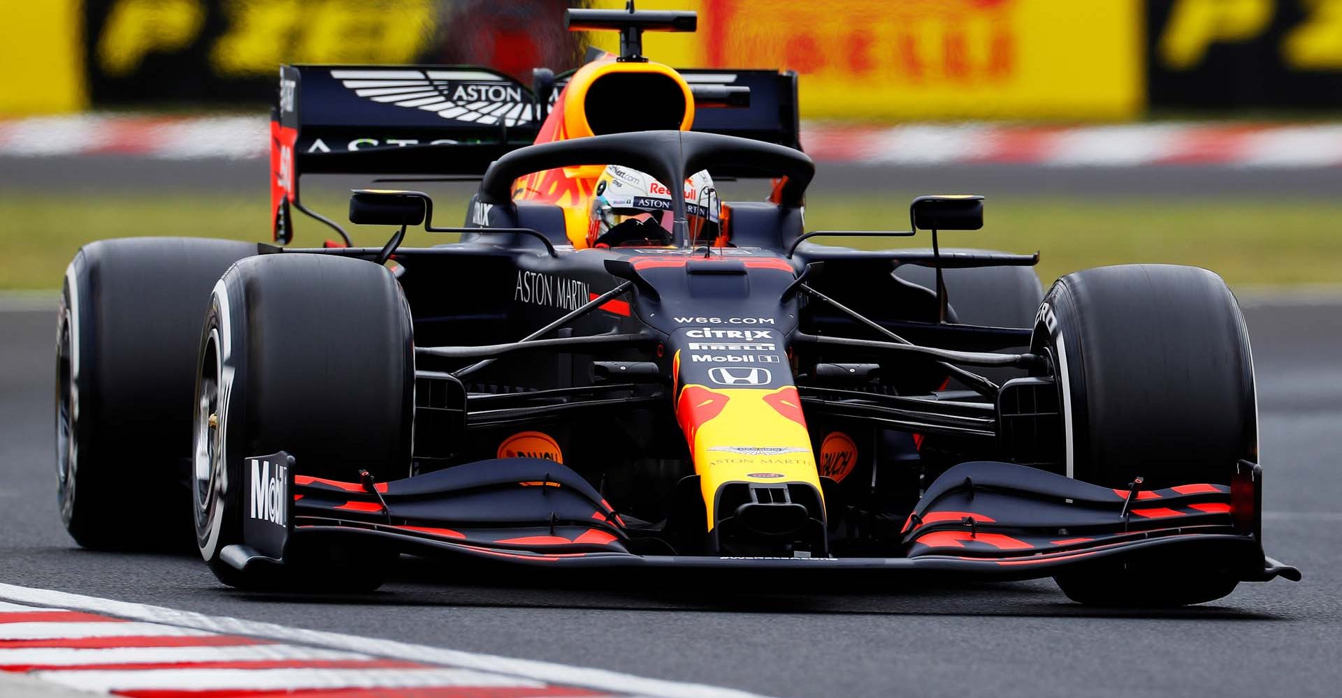 BUDAPEST, HUNGARY - JULY 17: Max Verstappen of the Netherlands driving the (33) Aston Martin Red Bull Racing RB16 on track during practice for the F1 Grand Prix of Hungary at Hungaroring on July 17, 2020 in Budapest, Hungary. (Photo by Leonhard Foeger/Pool via Getty Images) // Getty Images / Red Bull Content Pool  // AP-24NGFMU2D1W11 // Usage for editorial use only //