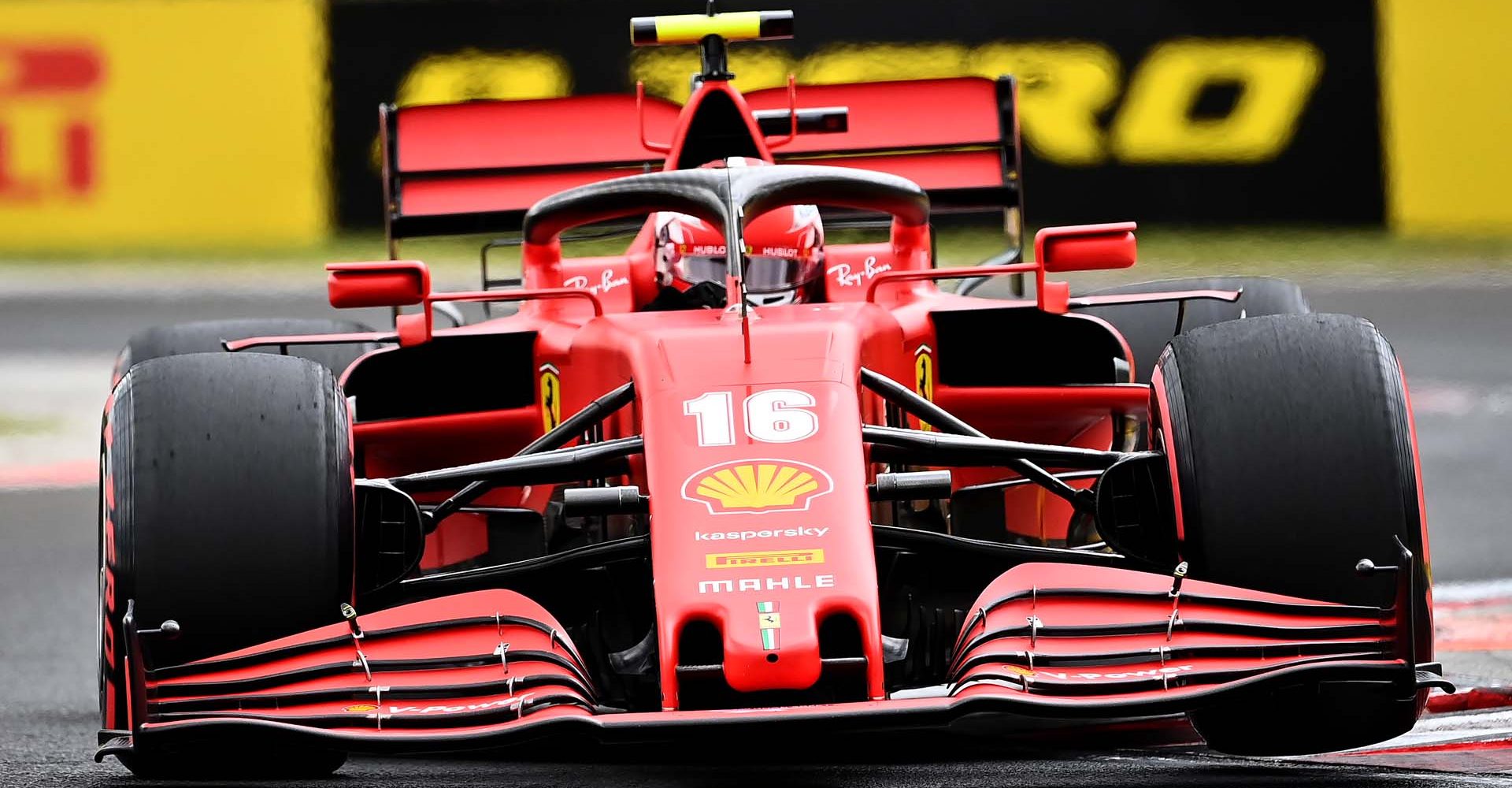 Ferrari's Monegasque driver Charles Leclerc steers his car during the qualifying session for the Formula One Hungarian Grand Prix at the Hungaroring circuit in Mogyorod near Budapest, Hungary, on July 18, 2020. (Photo by Joe Klamar / various sources / AFP)