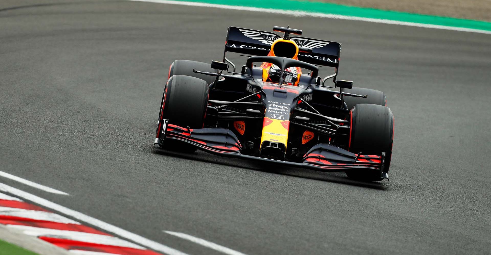 BUDAPEST, HUNGARY - JULY 18: Max Verstappen of the Netherlands driving the (33) Aston Martin Red Bull Racing RB16 on track during qualifying for the F1 Grand Prix of Hungary at Hungaroring on July 18, 2020 in Budapest, Hungary. (Photo by Darko Bandic/Pool via Getty Images) // Getty Images / Red Bull Content Pool  // AP-24NVWUAYW2111 // Usage for editorial use only //