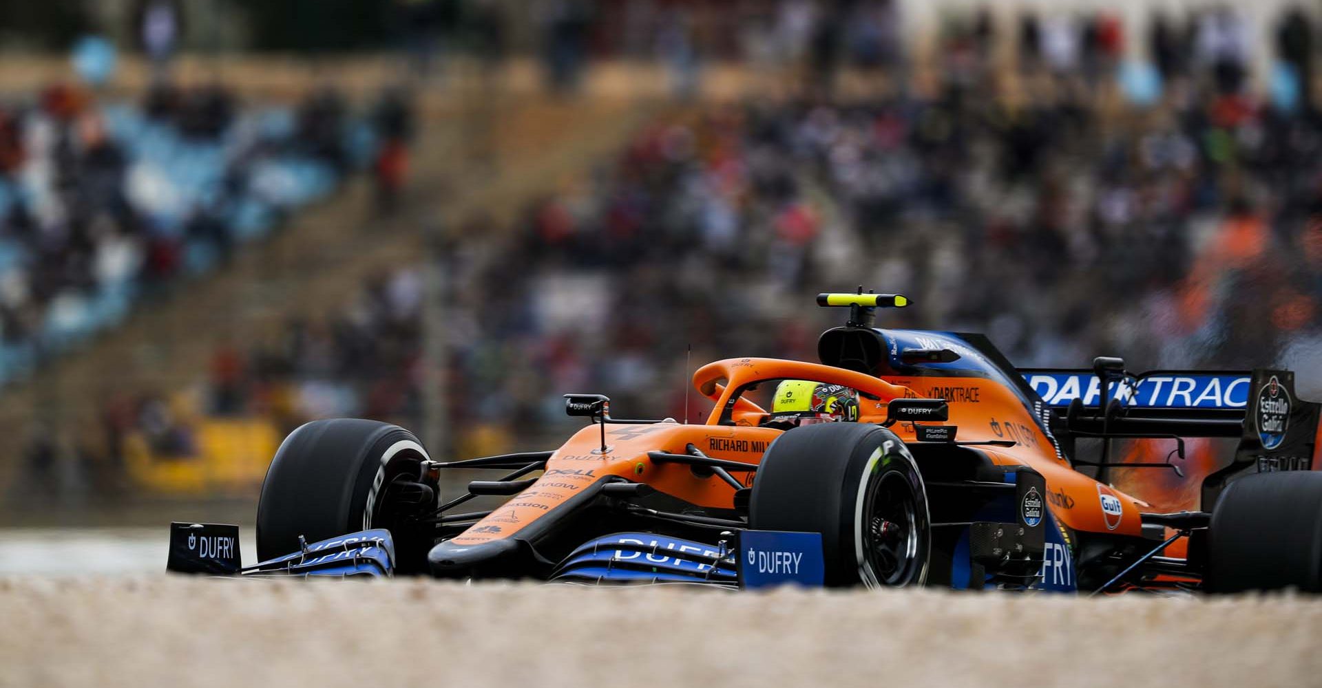 ALGARVE INTERNATIONAL CIRCUIT, PORTUGAL - OCTOBER 25: Lando Norris, McLaren MCL35 during the Portuguese GP at Algarve International Circuit on Sunday October 25, 2020, Portugal. (Photo by Sam Bloxham / LAT Images)