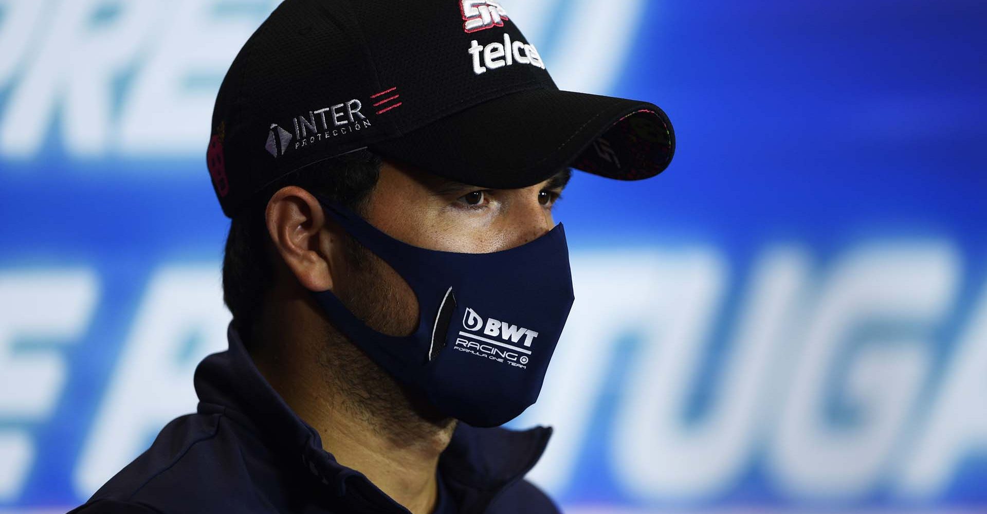 Sergio Perez, Racing Point, in the press conference