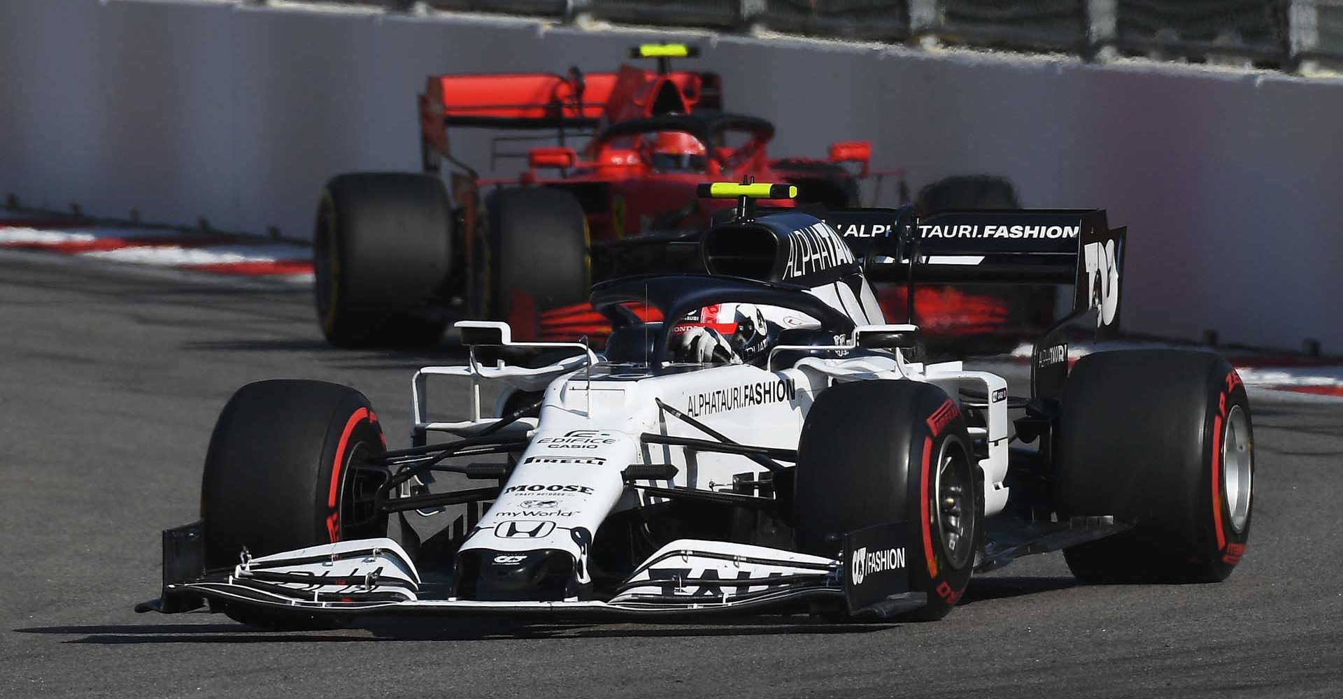 SOCHI, RUSSIA - SEPTEMBER 27: Pierre Gasly of France driving the (10) Scuderia AlphaTauri AT01 Honda on track during the F1 Grand Prix of Russia at Sochi Autodrom on September 27, 2020 in Sochi, Russia. (Photo by Kirill Kudryavtsev -