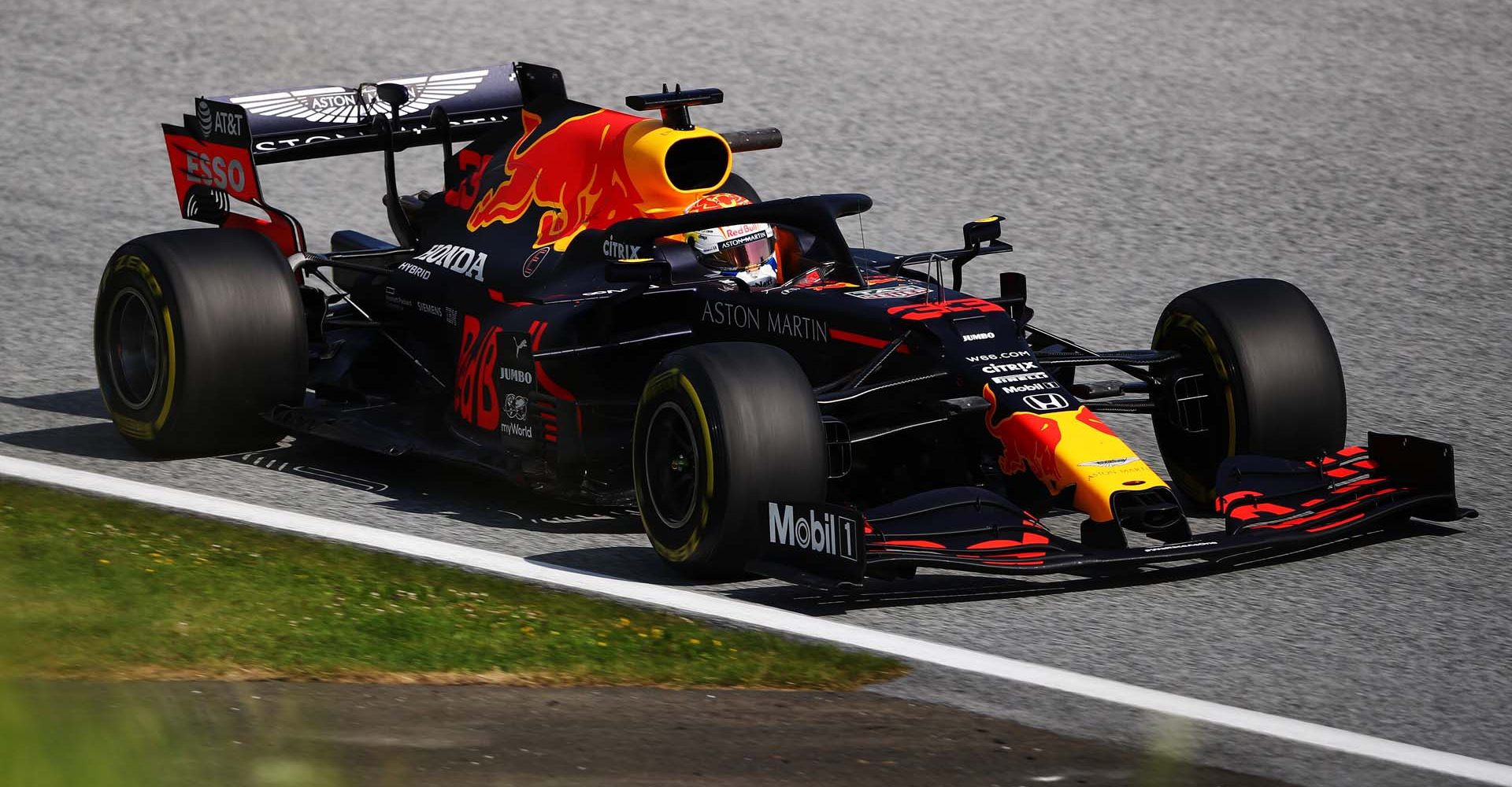 SPIELBERG, AUSTRIA - JULY 10: Max Verstappen of the Netherlands driving the (33) Aston Martin Red Bull Racing RB16 on track during practice for the F1 Grand Prix of Styria at Red Bull Ring on July 10, 2020 in Spielberg, Austria. (Photo by Bryn Lennon/Getty Images) // Getty Images / Red Bull Content Pool  // AP-24KAPDBDW2111 // Usage for editorial use only //