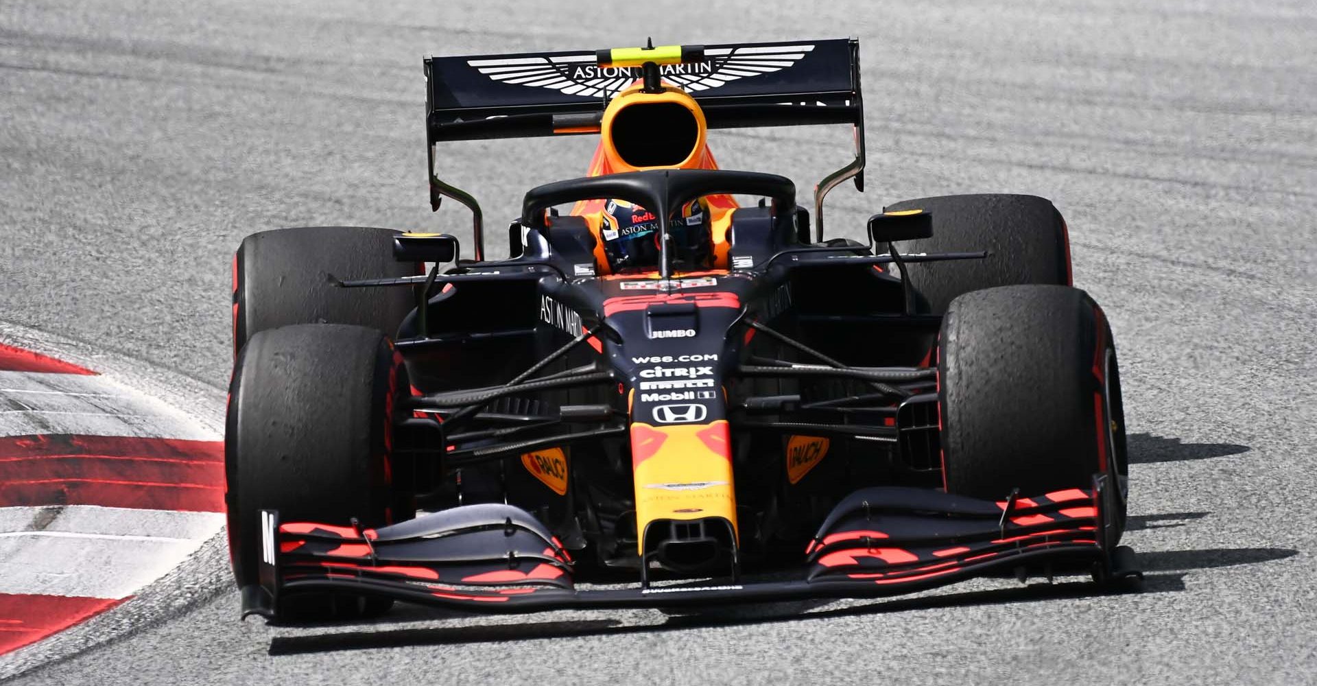 SPIELBERG, AUSTRIA - JULY 12: Alexander Albon of Thailand driving the (23) Aston Martin Red Bull Racing RB16 on track during the Formula One Grand Prix of Styria at Red Bull Ring on July 12, 2020 in Spielberg, Austria. (Photo by Joe Klamar/Pool via Getty Images) // Getty Images / Red Bull Content Pool  // AP-24KXJZ33D2111 // Usage for editorial use only //