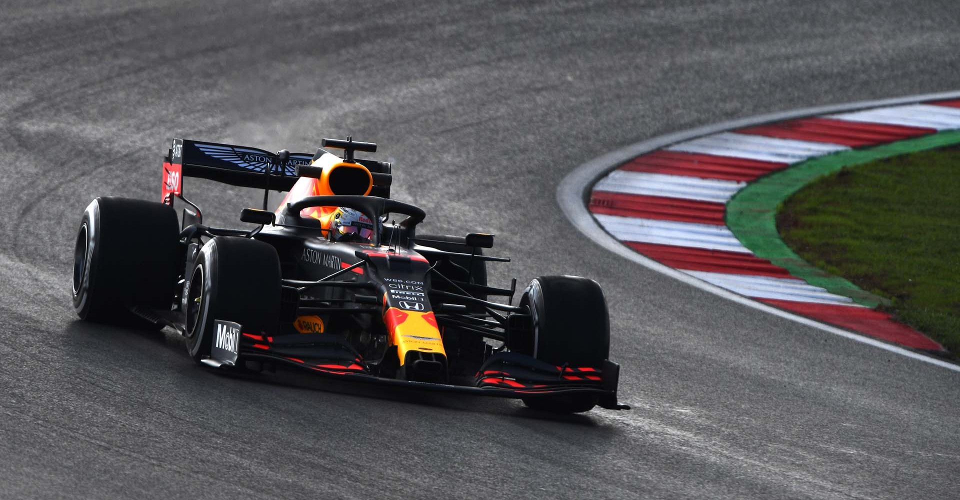 ISTANBUL, TURKEY - NOVEMBER 13: Max Verstappen of the Netherlands driving the (33) Aston Martin Red Bull Racing RB16 on track during practice ahead of the F1 Grand Prix of Turkey at Intercity Istanbul Park on November 13, 2020 in Istanbul, Turkey. (Photo by Rudy Carezzevoli/Getty Images)