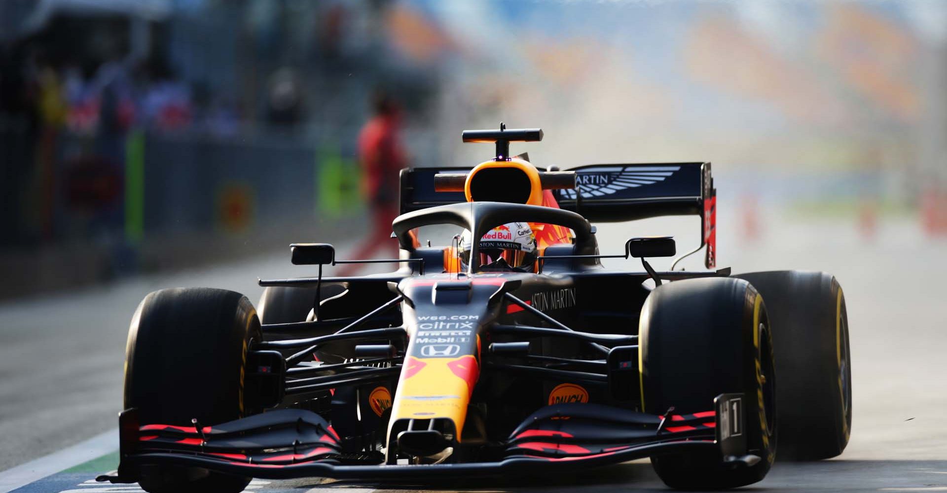 ISTANBUL, TURKEY - NOVEMBER 13: Max Verstappen of the Netherlands driving the (33) Aston Martin Red Bull Racing RB16 in the Pitlane during practice ahead of the F1 Grand Prix of Turkey at Intercity Istanbul Park on November 13, 2020 in Istanbul, Turkey. (Photo by Peter Fox/Getty Images)