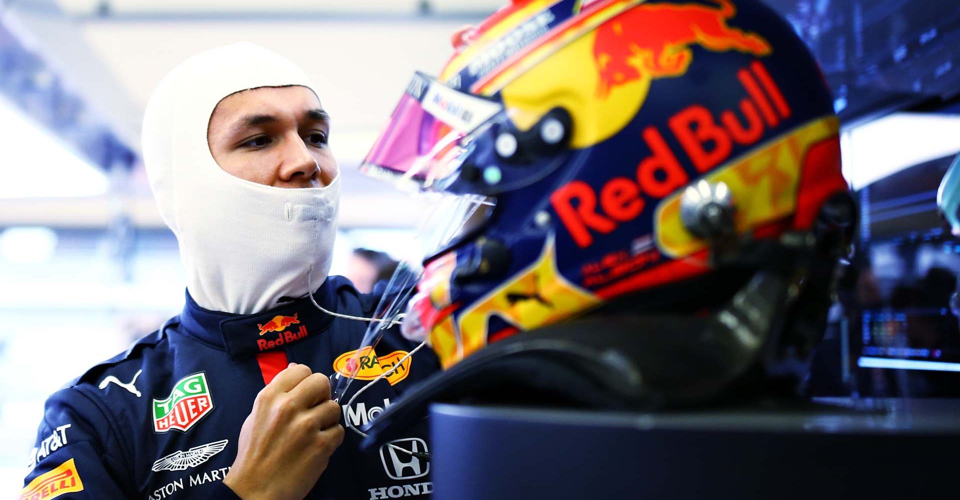 ISTANBUL, TURKEY - NOVEMBER 14: Alexander Albon of Thailand and Red Bull Racing prepares to drive in the garage during final practice ahead of the F1 Grand Prix of Turkey at Intercity Istanbul Park on November 14, 2020 in Istanbul, Turkey. (Photo by Bryn Lennon/Getty Images)