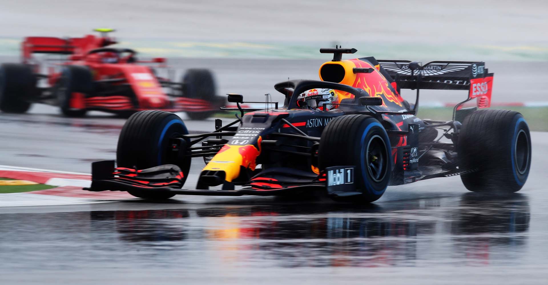 ISTANBUL, TURKEY - NOVEMBER 14: Max Verstappen of the Netherlands driving the (33) Aston Martin Red Bull Racing RB16 on track during qualifying ahead of the F1 Grand Prix of Turkey at Intercity Istanbul Park on November 14, 2020 in Istanbul, Turkey. (Photo by Tolga Bozoglu - Pool/Getty Images)