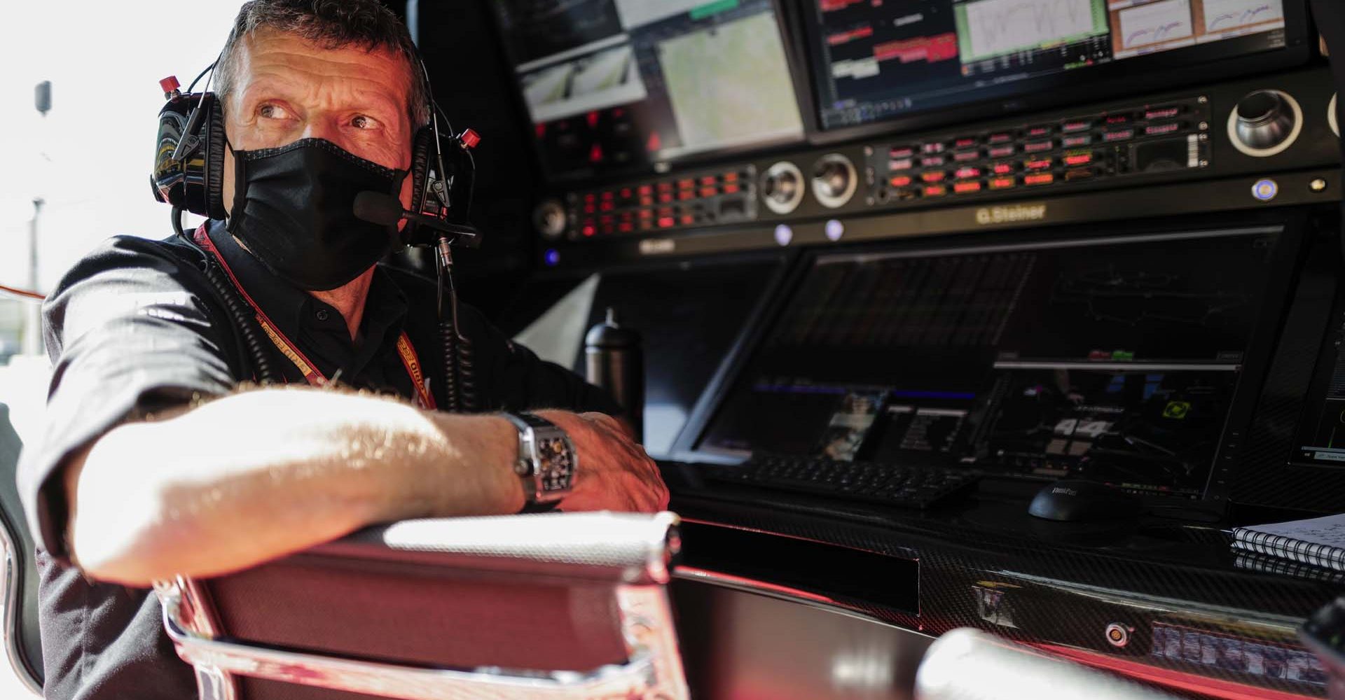 MUGELLO CIRCUIT, ITALY - SEPTEMBER 11: Guenther Steiner, Team Principal, Haas F1, on the pit wall during the Tuscany GP at Mugello Circuit on Friday September 11, 2020, Italy.