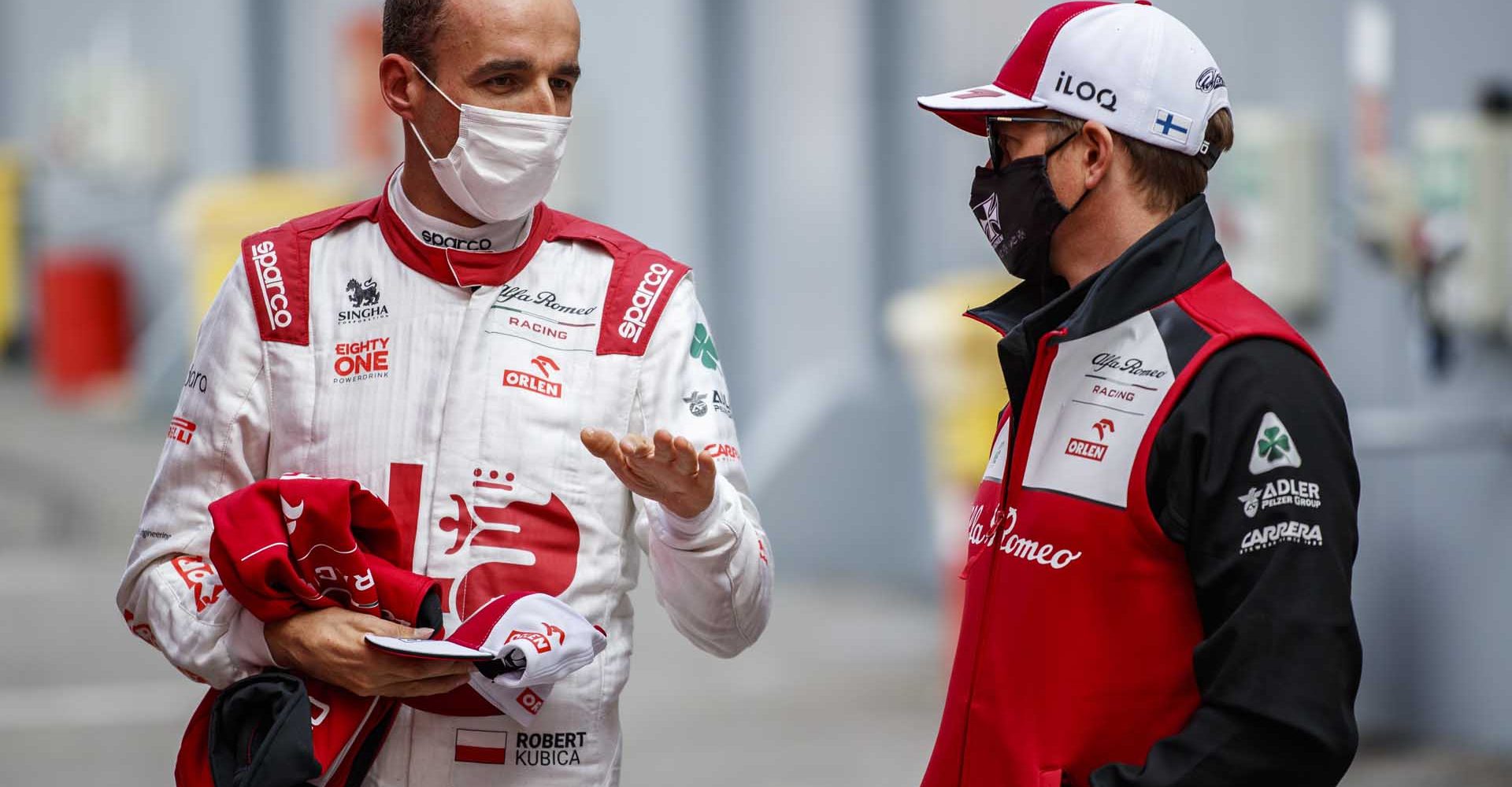 RAIKKONEN Kimi Räikkönen (fin) and KUBICA Robert (pol), portrait, Alfa Romeo Racing C41, action during its shakedown priori to the 2021 F1 world championship on february 26th 2021 at Catalunya Circuit, Barcelona, Spain - Photo Xavi Bonilla / DPPI