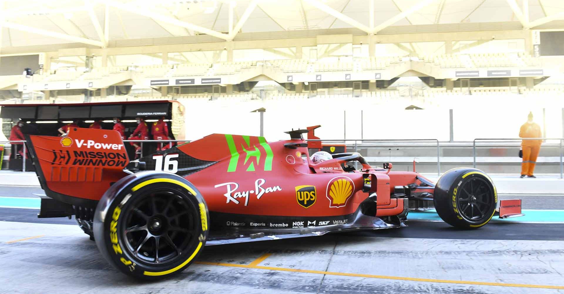 YAS MARINA CIRCUIT, UNITED ARAB EMIRATES - DECEMBER 14: Charles Leclerc, Ferrari SF21 during the Abu Dhabi November testing at Yas Marina Circuit on Tuesday December 14, 2021 in Abu Dhabi, United Arab Emirates. (Photo by Mark Sutton / LAT Images)