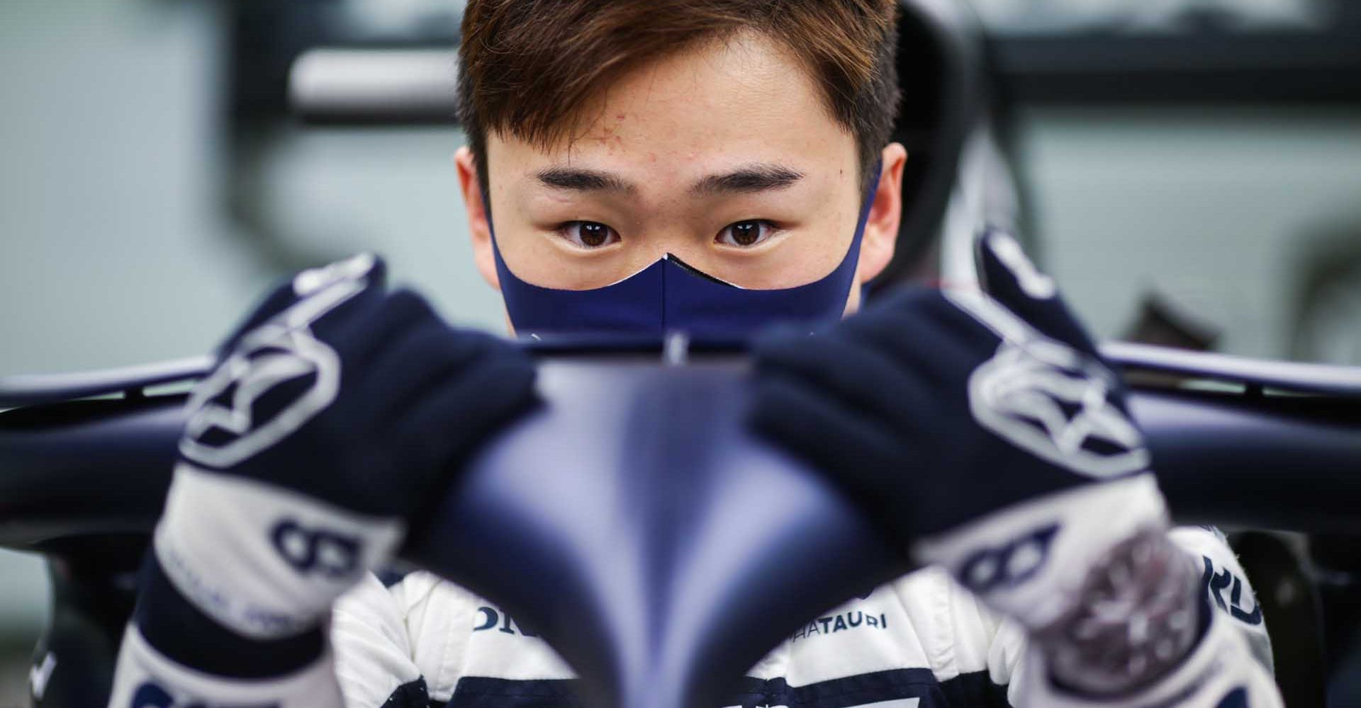 BAHRAIN, BAHRAIN - MARCH 25: Yuki Tsunoda of Scuderia AlphaTauri and Japan  during previews ahead of the F1 Grand Prix of Bahrain at Bahrain International Circuit on March 25, 2021 in Bahrain, Bahrain. (Photo by Peter Fox/Getty Images)