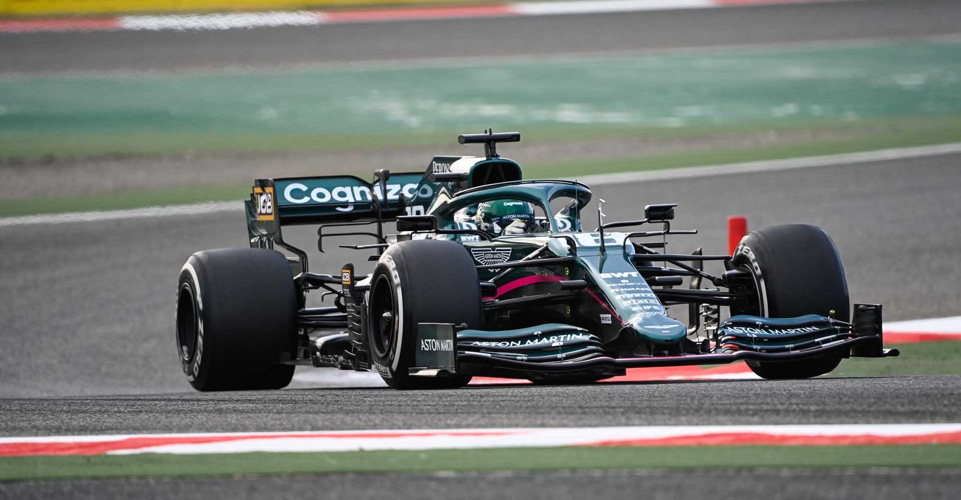 BAHRAIN INTERNATIONAL CIRCUIT, BAHRAIN - MARCH 13: Lance Stroll, Aston Martin AMR21 during the Bahrain March testing at Bahrain International Circuit on Saturday March 13, 2021 in Sakhir, Bahrain. (Photo by Mark Sutton / LAT Images)