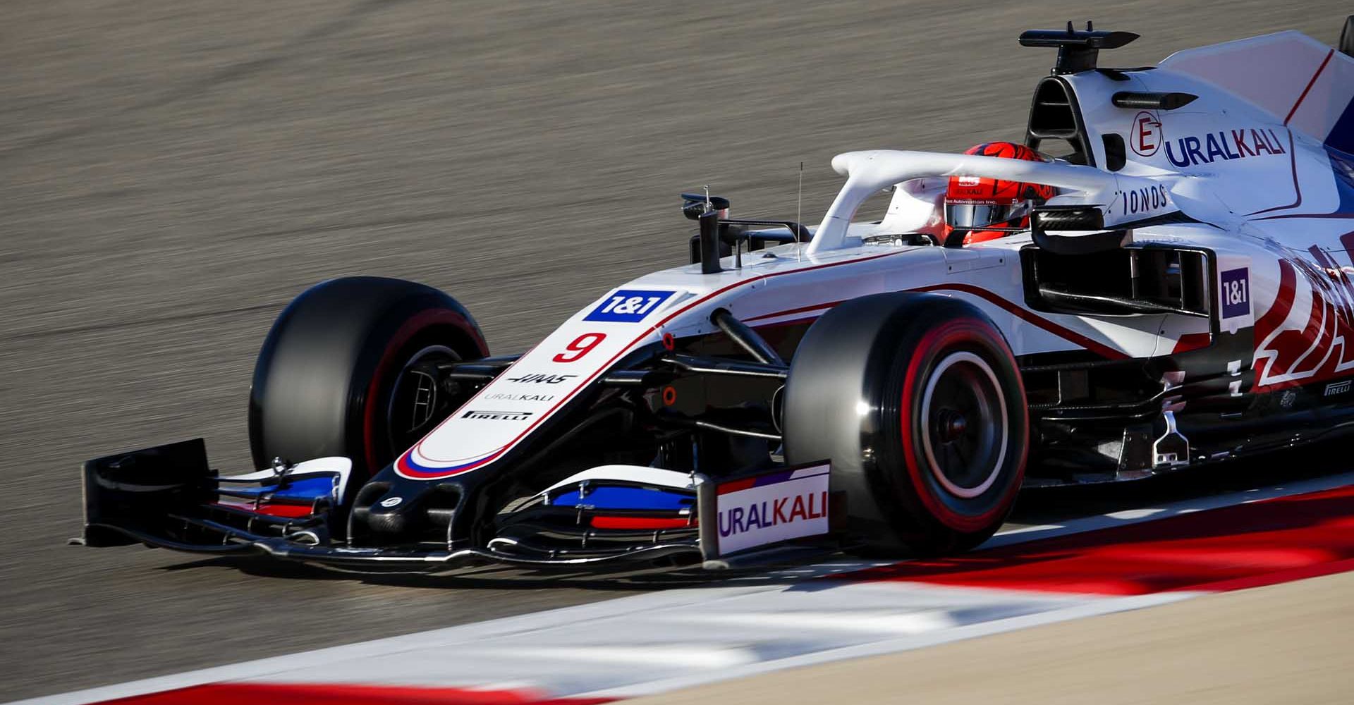 BAHRAIN INTERNATIONAL CIRCUIT, BAHRAIN - MARCH 14: Nikita Mazepin, Haas VF-21 during the Bahrain March testing at Bahrain International Circuit on Sunday March 14, 2021 in Sakhir, Bahrain. (Photo by Zak Mauger / LAT Images)