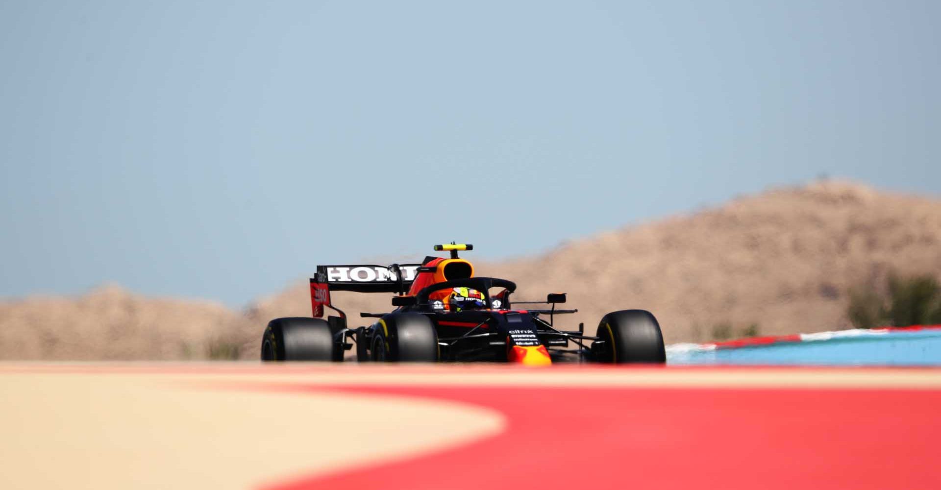 BAHRAIN, BAHRAIN - MARCH 14: Sergio Perez of Mexico driving the (11) Red Bull Racing RB16B Honda on track during Day Three of F1 Testing at Bahrain International Circuit on March 14, 2021 in Bahrain, Bahrain. (Photo by Joe Portlock/Getty Images) // Getty Images / Red Bull Content Pool  // SI202103140356 // Usage for editorial use only //