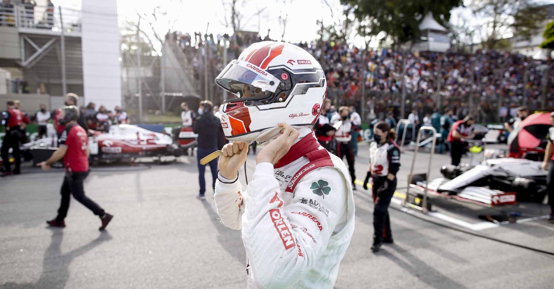 starting grid, grille de depart,GIOVINAZZI Antonio (ita), Alfa Romeo Racing ORLEN C41, portrait  during the Formula 1 Heineken Grande Premio De Sao Paulo 2021, Sao Paulo Grand Prix, 19th round of the 2021 FIA Formula One World Championship from November 12 to 14, 2021 on the Interlagos Circuit, in Sao Paulo, Brazil - Photo DPPI