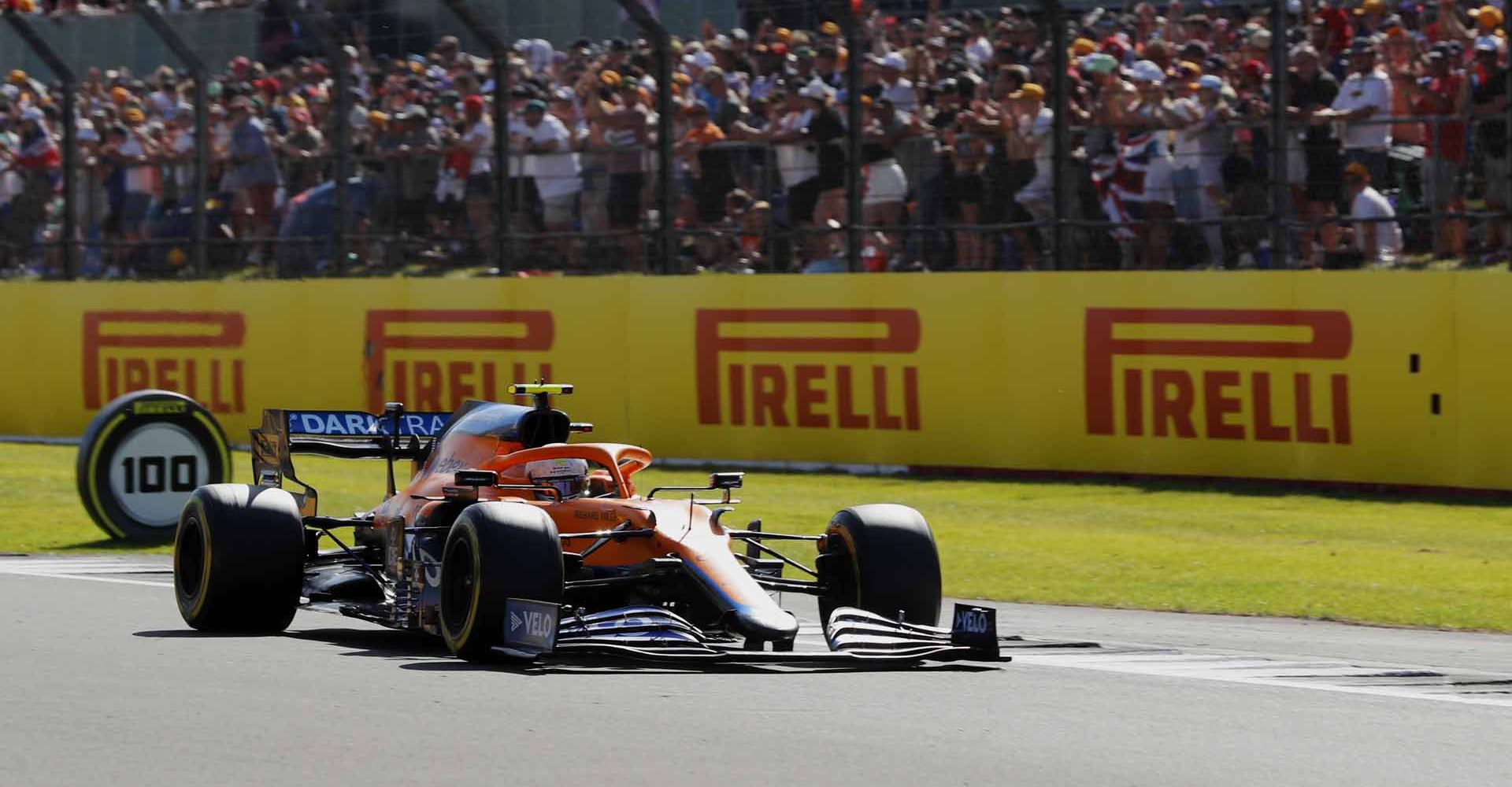 SILVERSTONE CIRCUIT, UNITED KINGDOM - JULY 17: Lando Norris, McLaren MCL35M during the British GP at Silverstone Circuit on Saturday July 17, 2021 in Northamptonshire, United Kingdom. (Photo by Steven Tee / LAT Images)