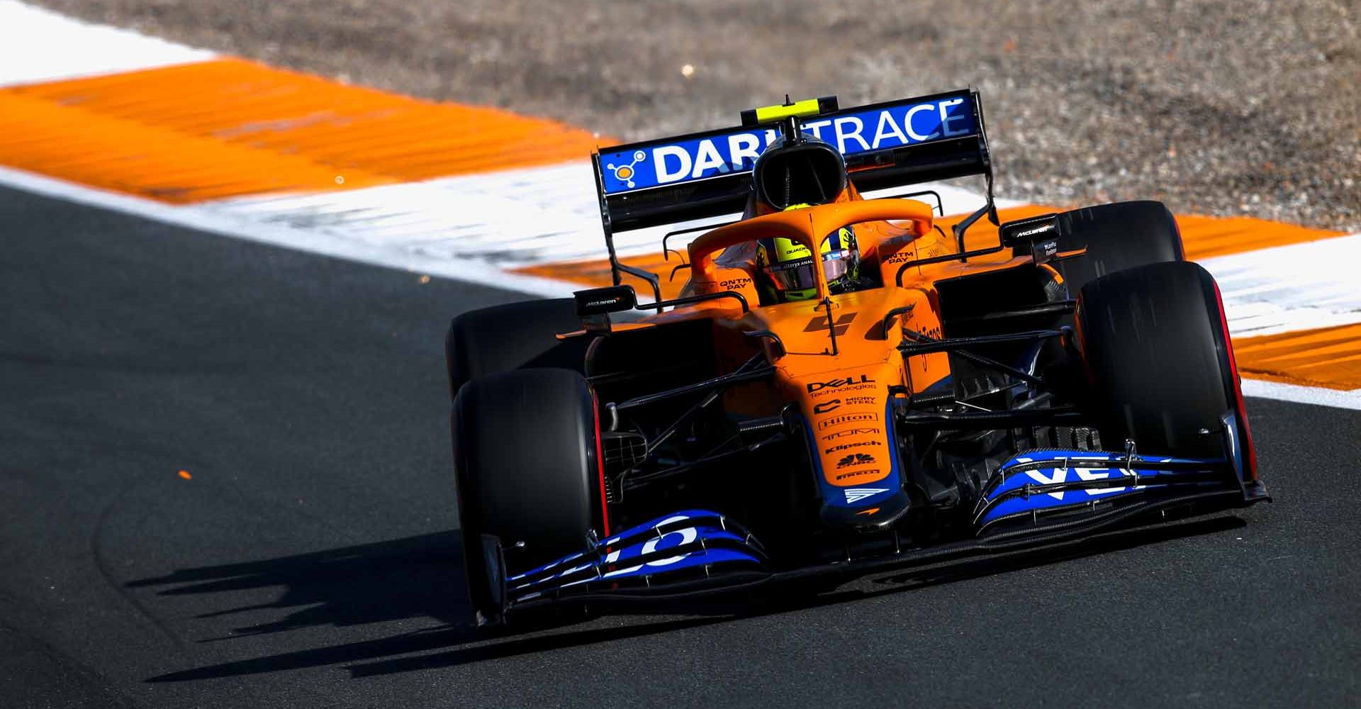 CIRCUIT ZANDVOORT, NETHERLANDS - SEPTEMBER 03: Lando Norris, McLaren MCL35M during the Dutch GP at Circuit Zandvoort on Friday September 03, 2021 in North Holland, Netherlands. (Photo by Zak Mauger / LAT Images)