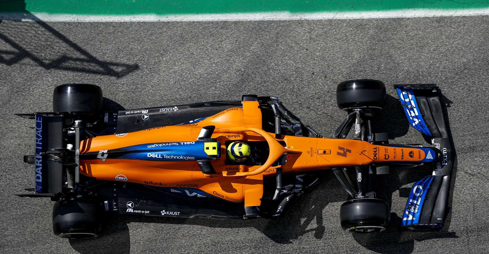 Lando Norris, McLaren MCL35M, car from above