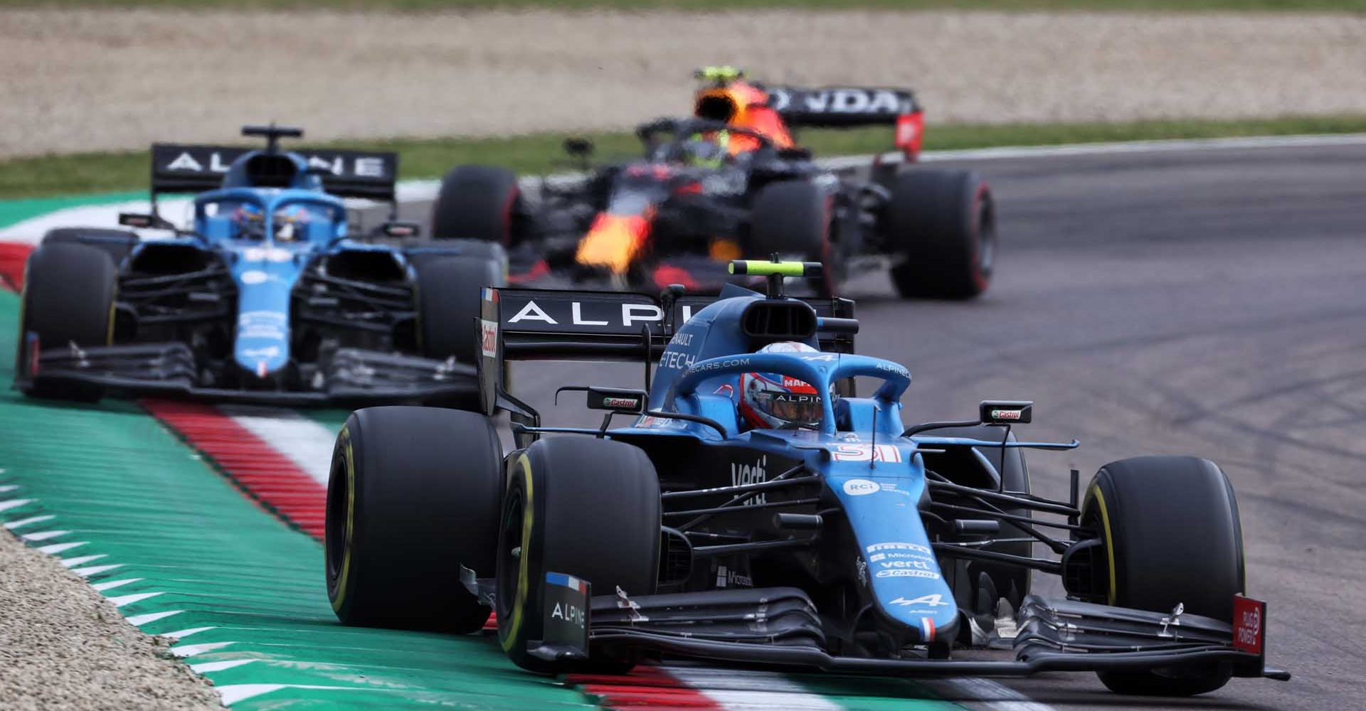 Esteban Ocon (FRA) Alpine F1 Team A521.
Emilia Romagna Grand Prix, Sunday 18th April 2021. Imola, Italy.