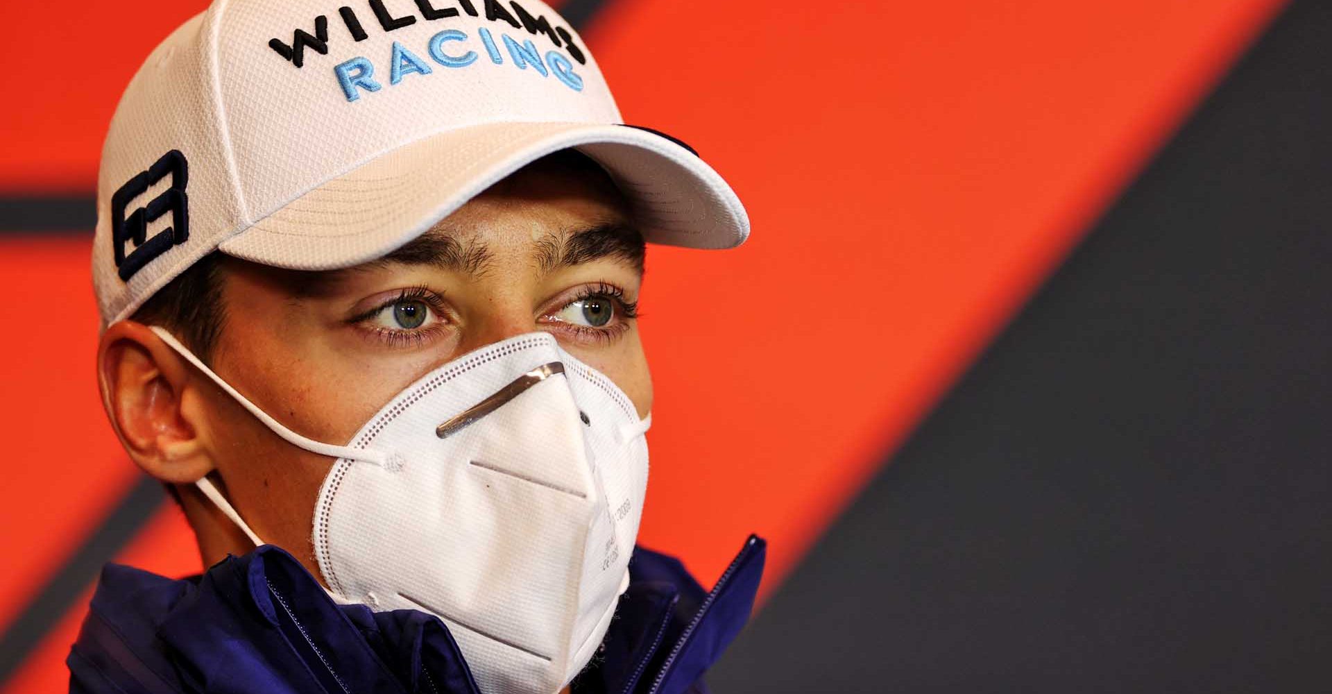 George Russell (GBR) Williams Racing in the FIA Press Conference.
Emilia Romagna Grand Prix, Thursday 15th April 2021. Imola, Italy.