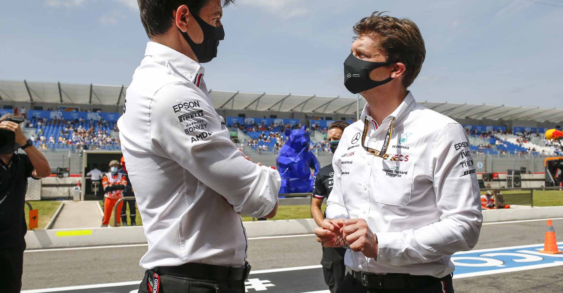 2021 French Grand Prix, Friday - Jiri Krenek Toto Wolff James Vowles, Mercedes