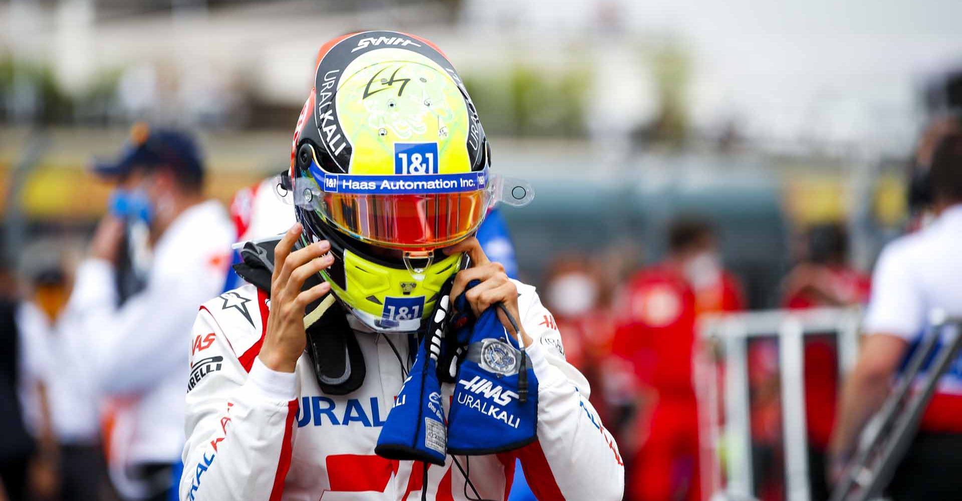 CIRCUIT PAUL RICARD, FRANCE - JUNE 20: Mick Schumacher, Haas F1, on the grid during the French GP at Circuit Paul Ricard on Sunday June 20, 2021 in Le Castellet, France. (Photo by Zak Mauger / LAT Images)