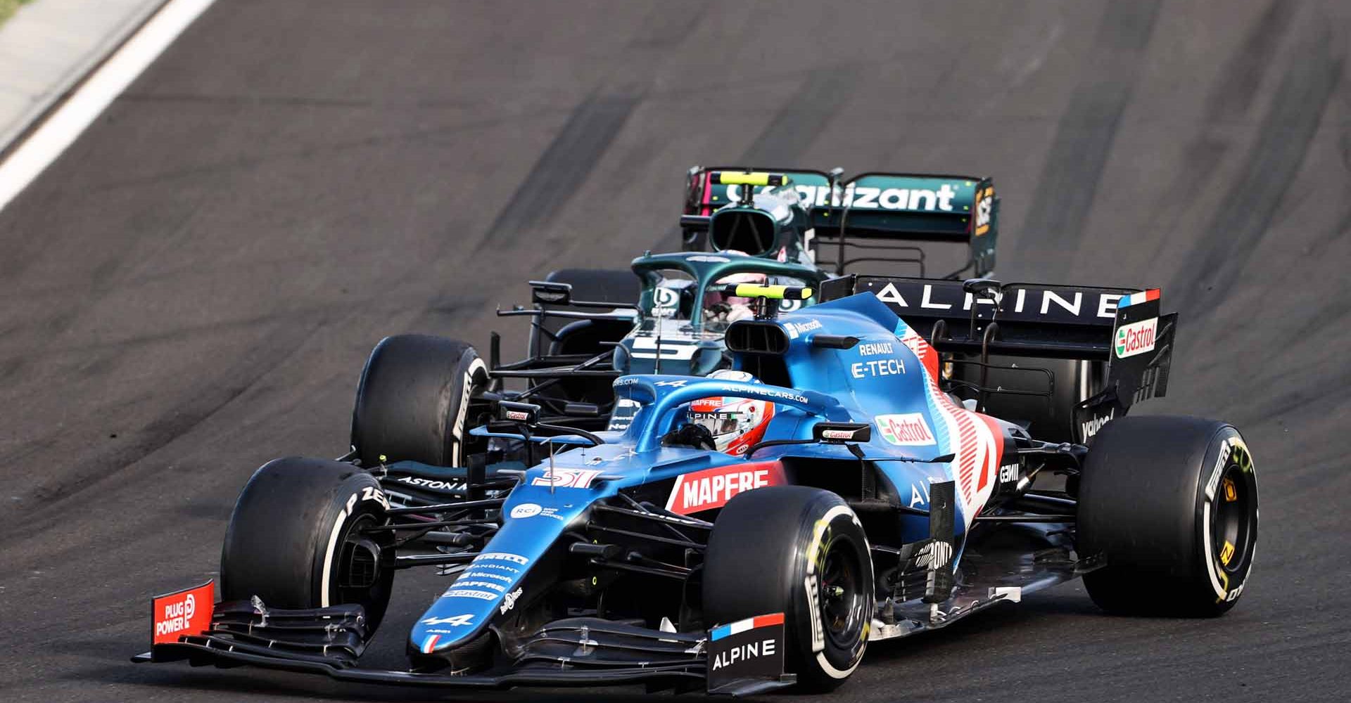 Esteban Ocon, Alpine, Sebastian Vettel, Aston Martin