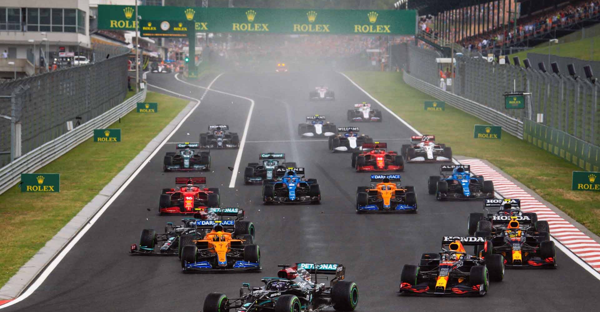 Hungarian Grand Prix start crash, Valtteri Bottas, Lando Norris, Sergio Perez, Max Verstappen